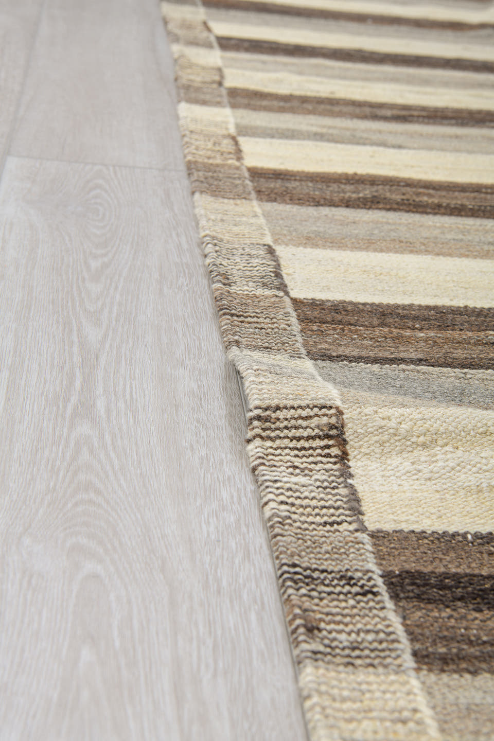 9' x 11' one-of-a-kind handmade vintage Kilim large size rug. Color palette: ivory, brown, taupe, gray, cream, beige