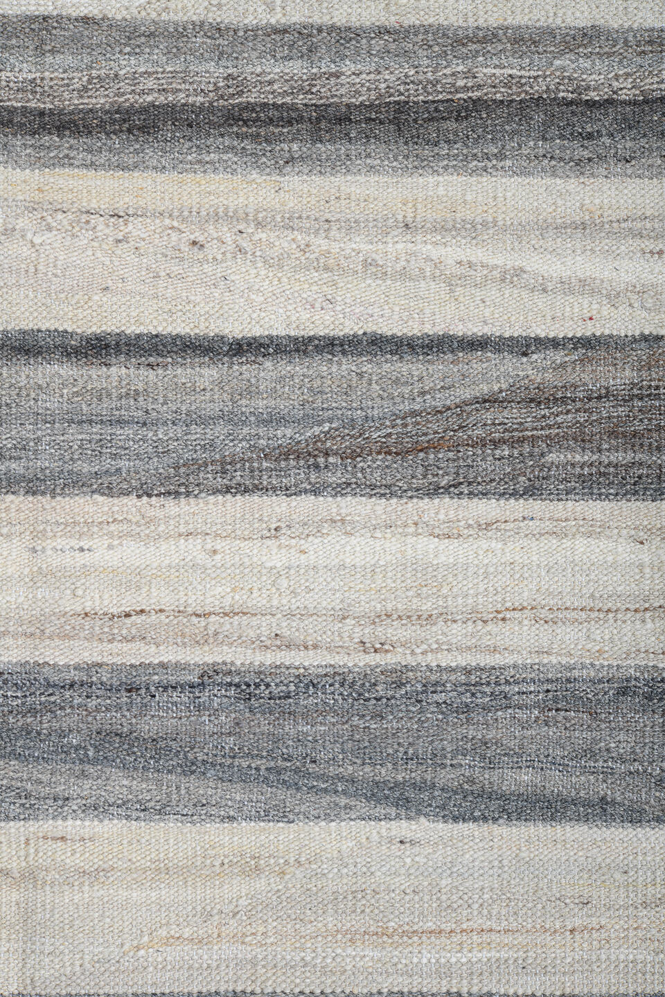 10' x 13' one-of-a-kind handmade vintage Kilim large size rug. Color palette: ivory, gray, slate, cream