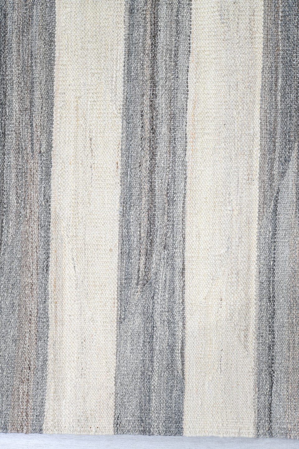 10' x 13' one-of-a-kind handmade vintage Kilim large size rug. Color palette: ivory, gray, slate, cream