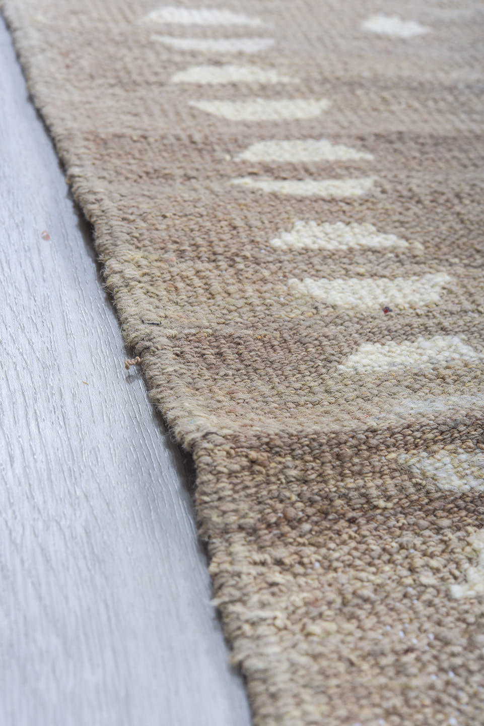 10' x 13' one-of-a-kind handmade vintage Kilim large size rug. Color palette: taupe, beige, ivory, camel, sand, gray