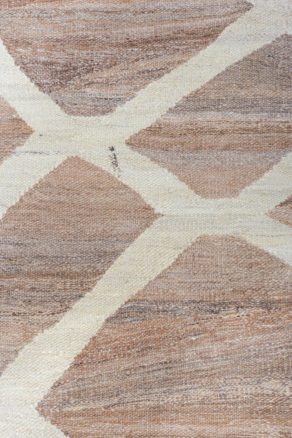 10' x 13' one-of-a-kind handmade vintage Kilim large size rug. Color palette: taupe, ivory, brown, camel, greige, beige