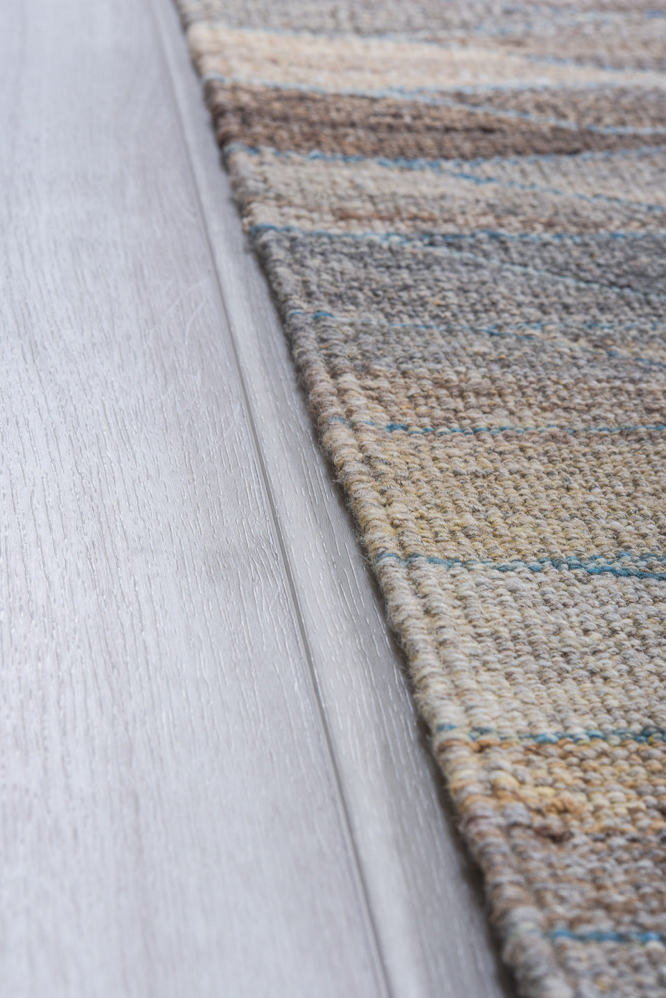 8' x 11' one-of-a-kind handmade vintage Kilim large size rug. Color palette: blue, dim gray, gray, light blue, light gray