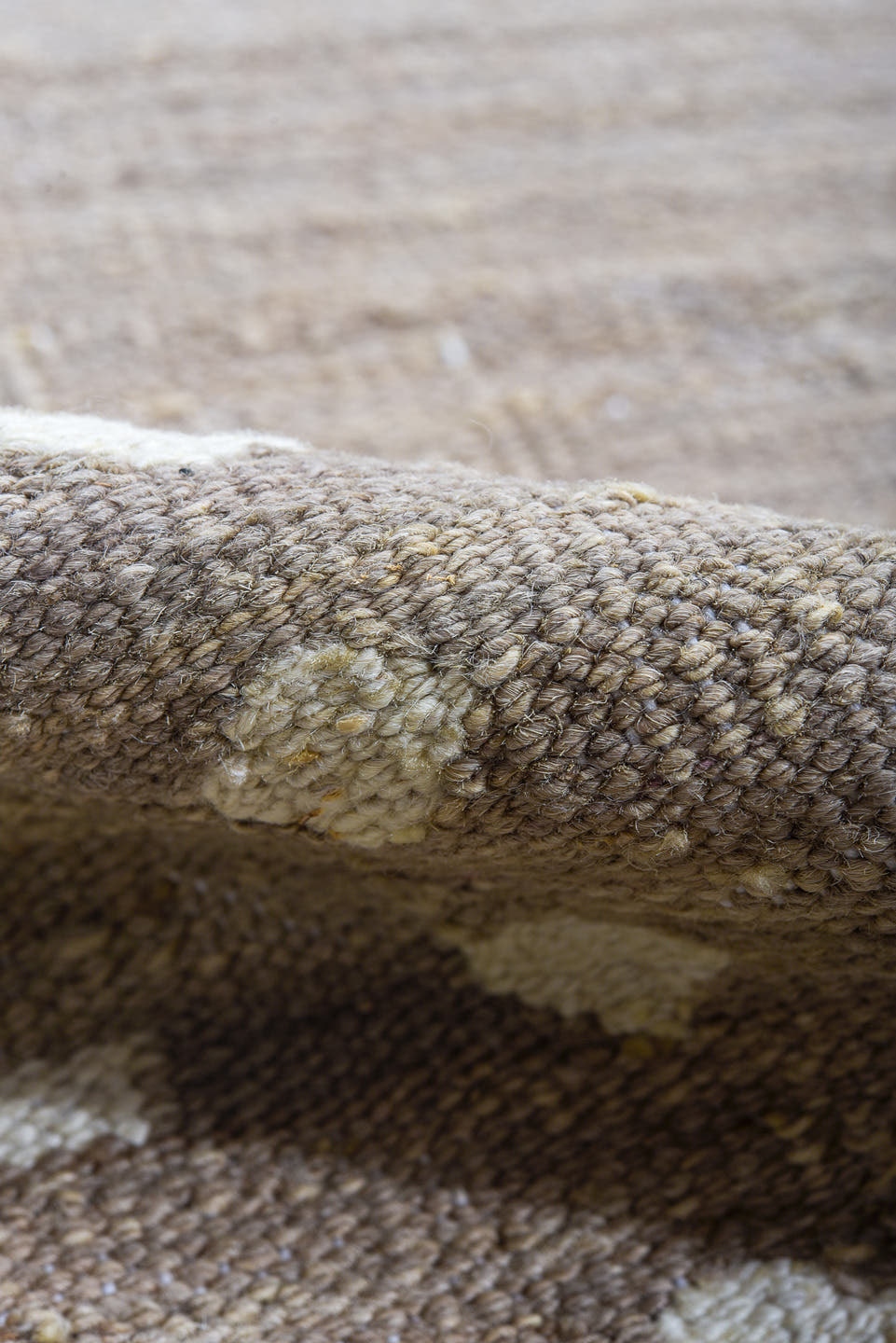 8' x 9' one-of-a-kind handmade vintage Kilim rug. Color palette: taupe, ivory, greige, stone, sand, beige, gray