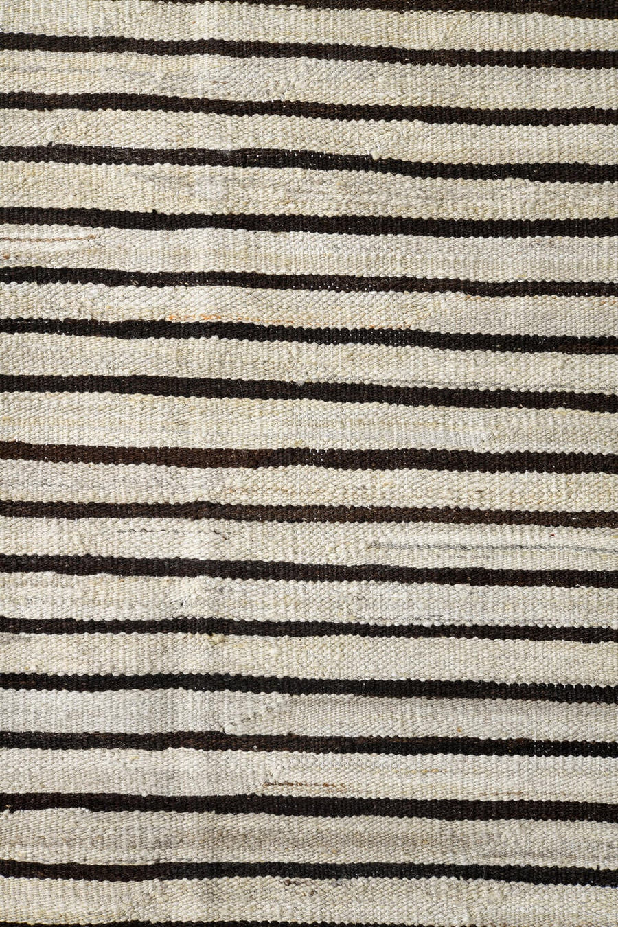 8' x 11' one-of-a-kind handmade vintage Kilim large size rug. Color palette: ivory, dark_brown, cream, brown