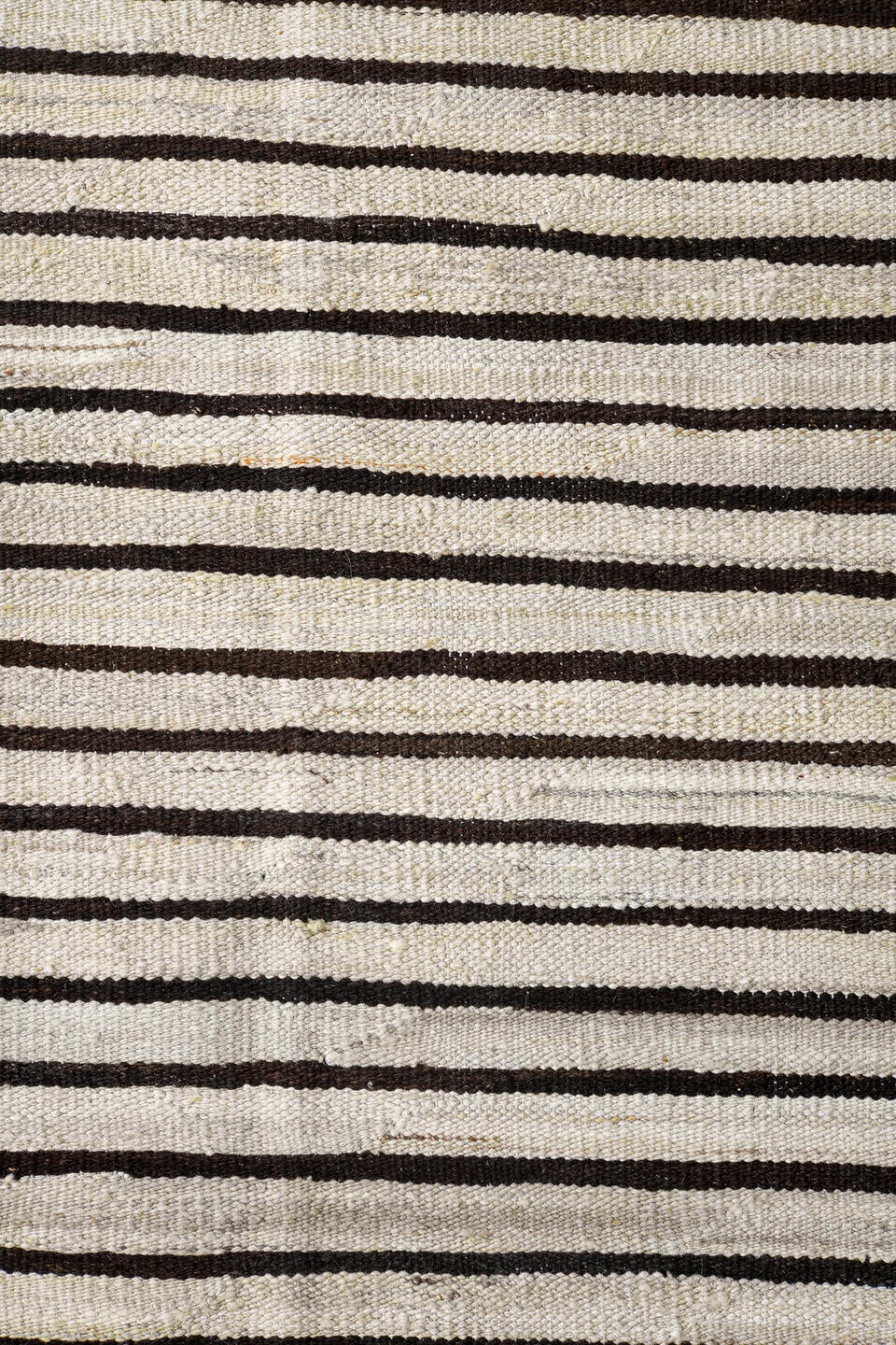 8' x 11' one-of-a-kind handmade vintage Kilim large size rug. Color palette: ivory, dark_brown, cream, brown