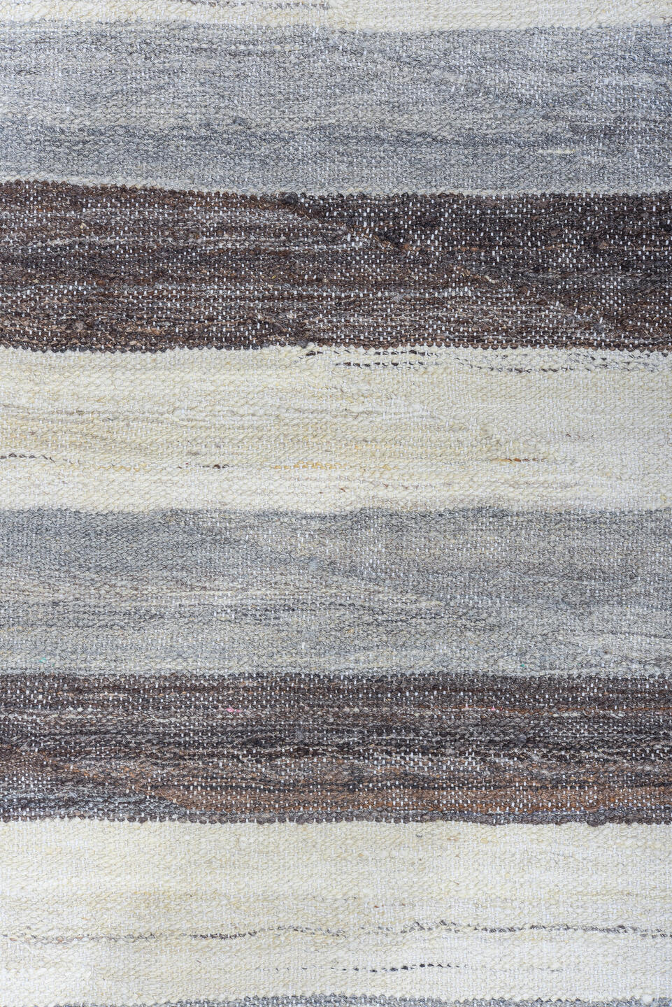 10' x 13' one-of-a-kind handmade vintage Kilim large size rug. Color palette: black, dark gray, gainsboro, gray, light blue