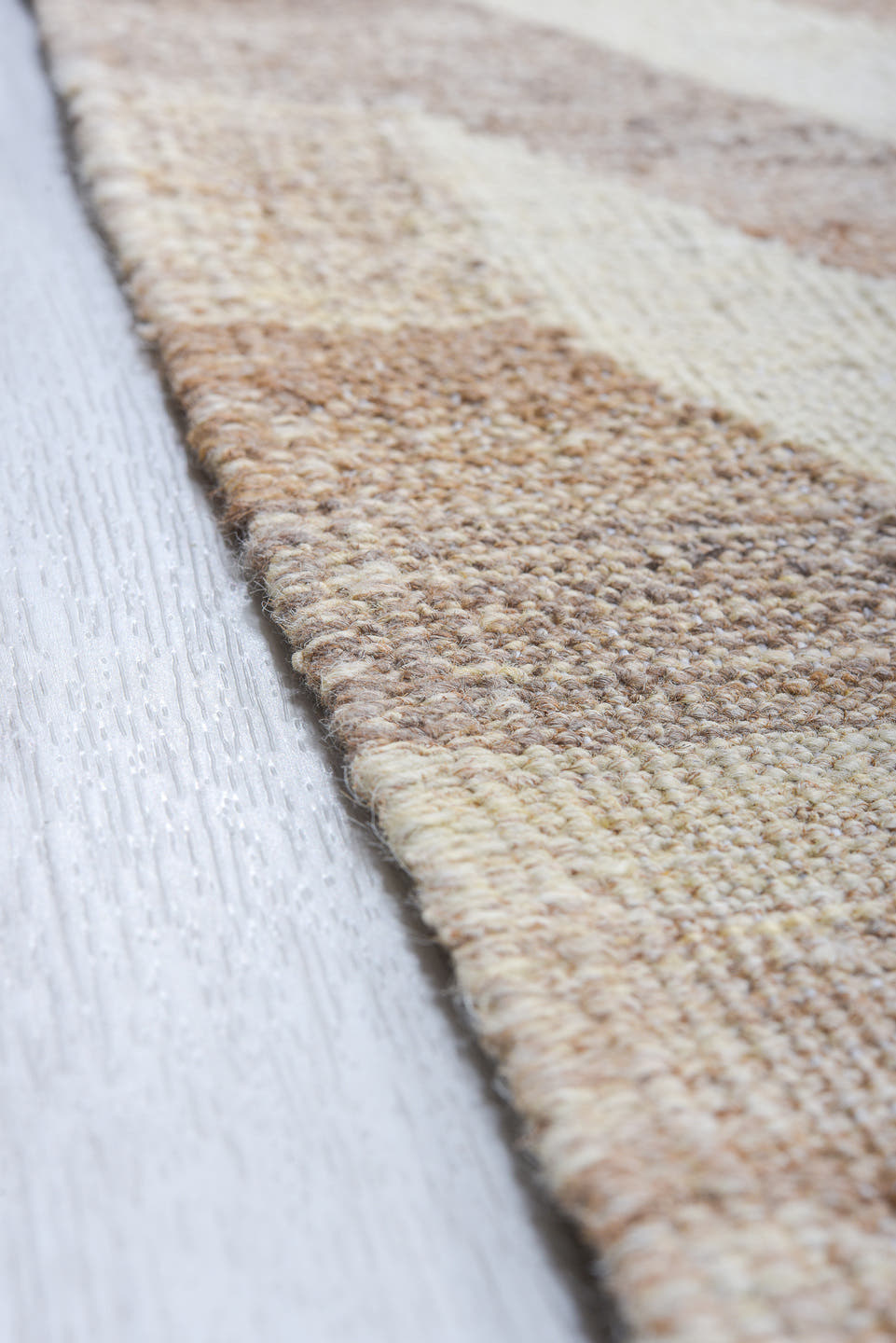 14' x 19' one-of-a-kind handmade vintage Kilim oversize rug. Color palette: taupe, ivory, beige, camel, greige, gray