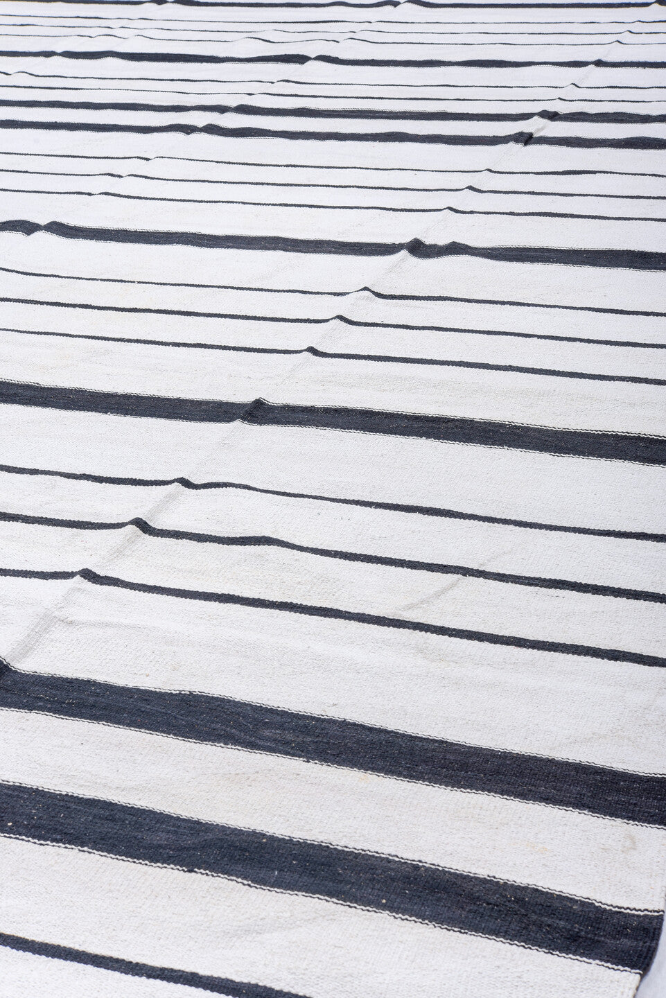 13' x 19' one-of-a-kind handmade vintage Kilim oversize rug. Color palette: ivory, charcoal, rose, gray, black, pink, red