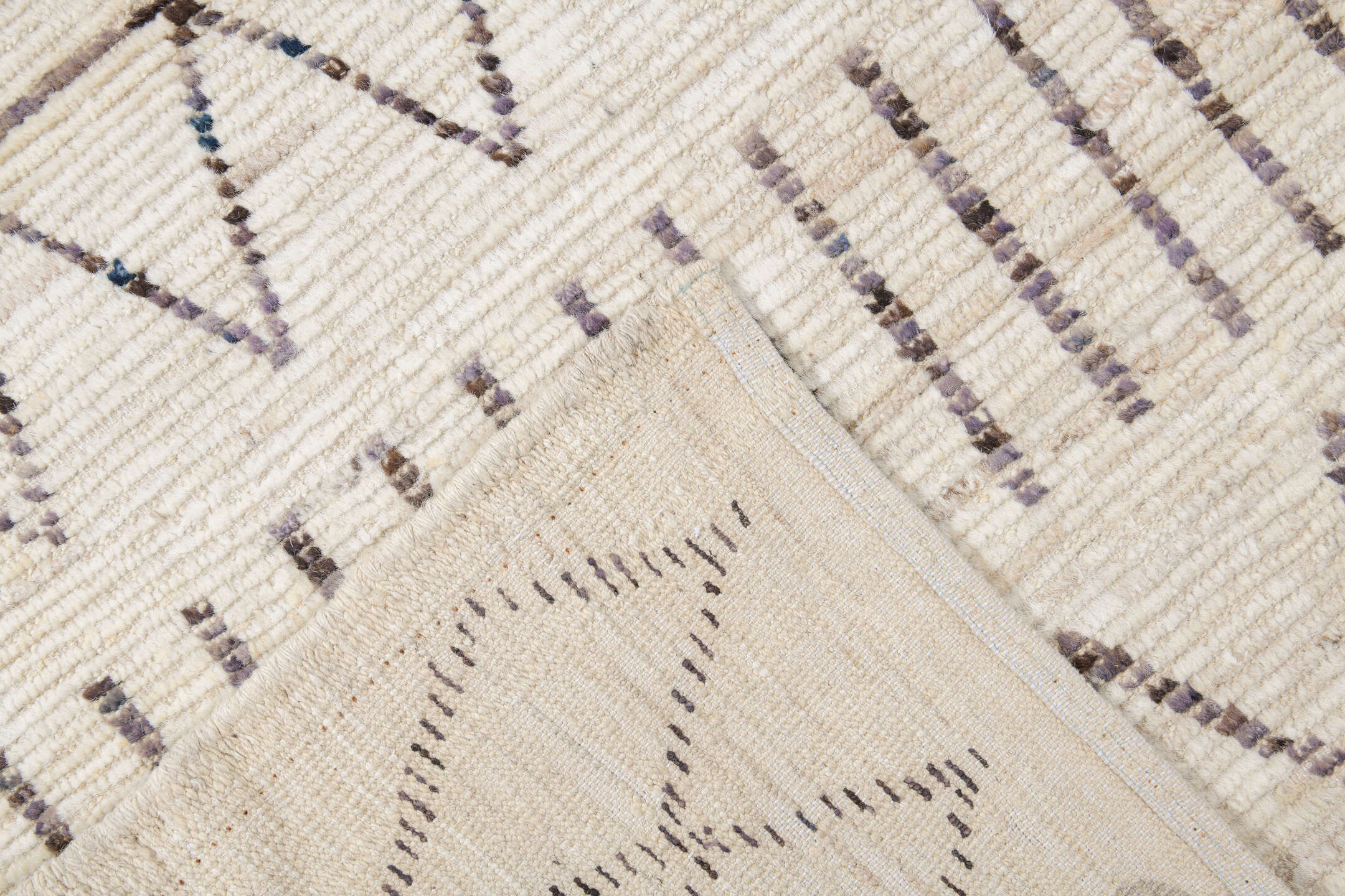 10' x 14' one-of-a-kind handmade vintage Tulu large size rug. Color palette: black, brown, gray, light gray, linen