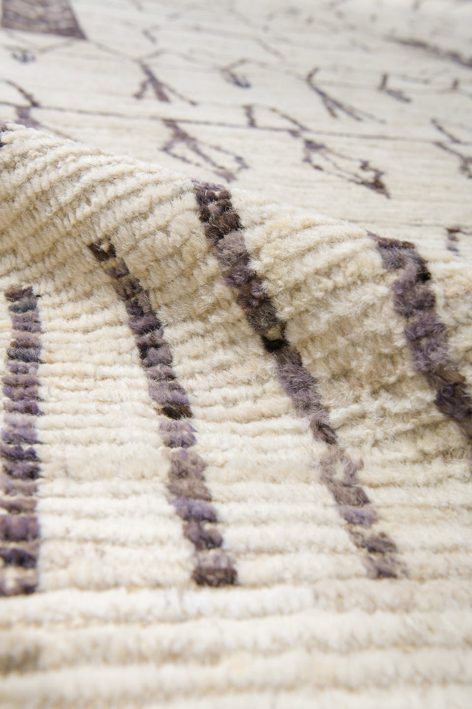 10' x 14' one-of-a-kind handmade vintage Tulu large size rug. Color palette: ivory, charcoal, taupe, gray, black, beige