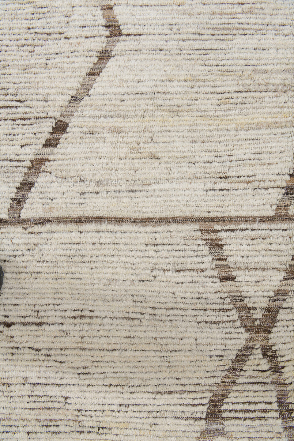 11' x 13' one-of-a-kind handmade vintage Tulu oversize rug. Color palette: ivory, taupe, charcoal, brown, cream, beige, gray
