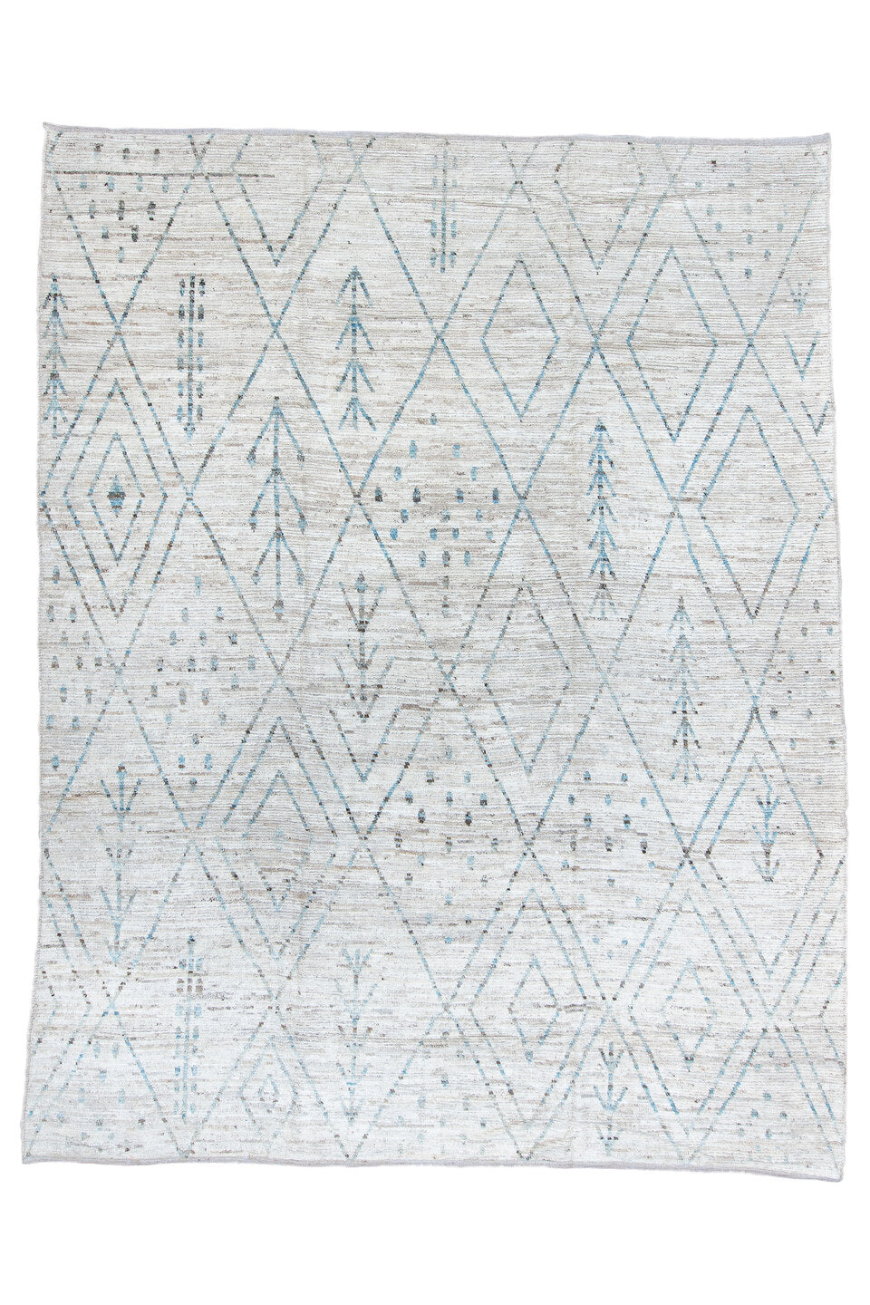 10' x 13' one-of-a-kind handmade vintage Tulu large size rug. Color palette: black, charcoal, dark gray, gainsboro, gray