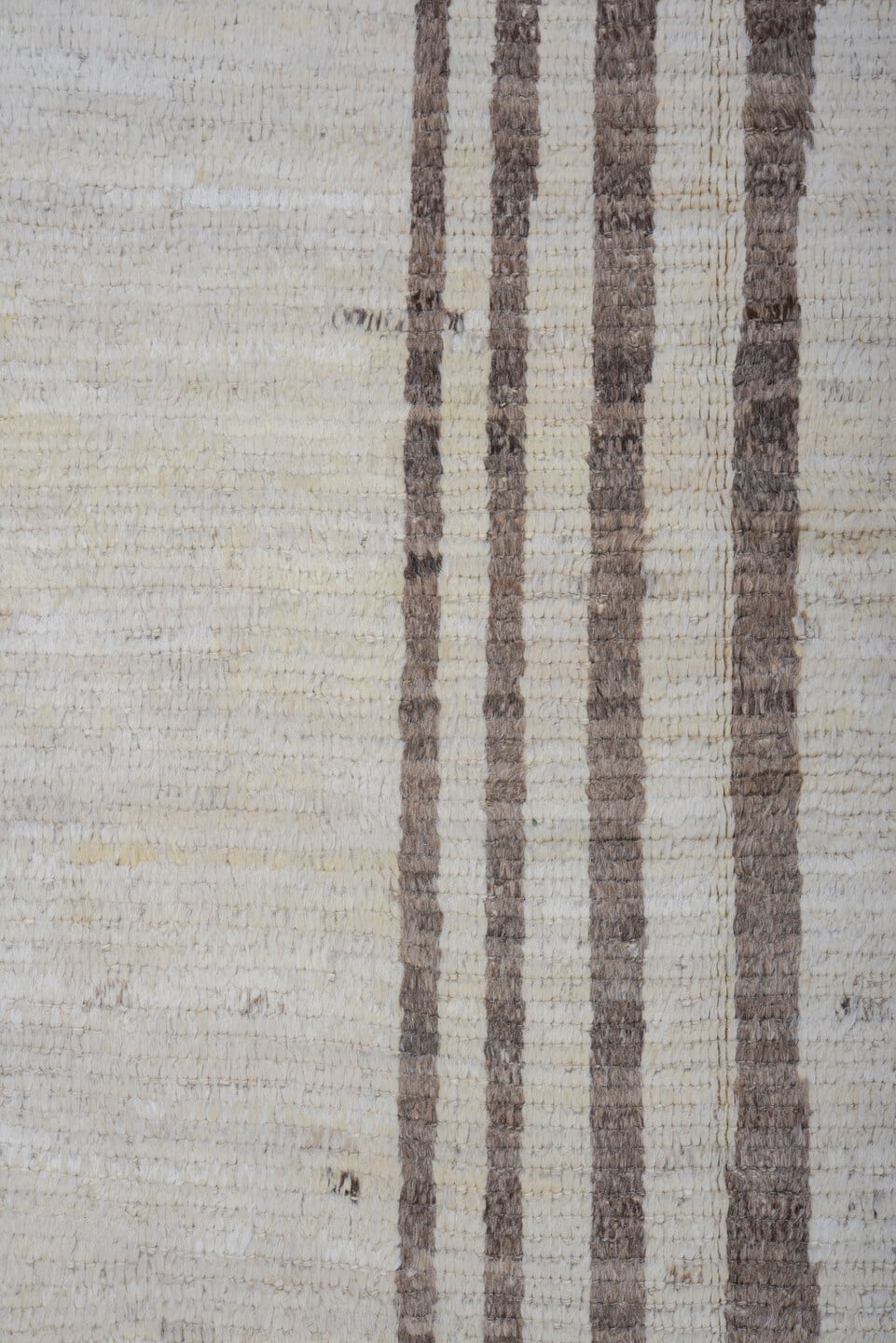 10' x 14' one-of-a-kind handmade vintage Tulu large size rug. Color palette: ivory, charcoal, taupe, gray, black, beige