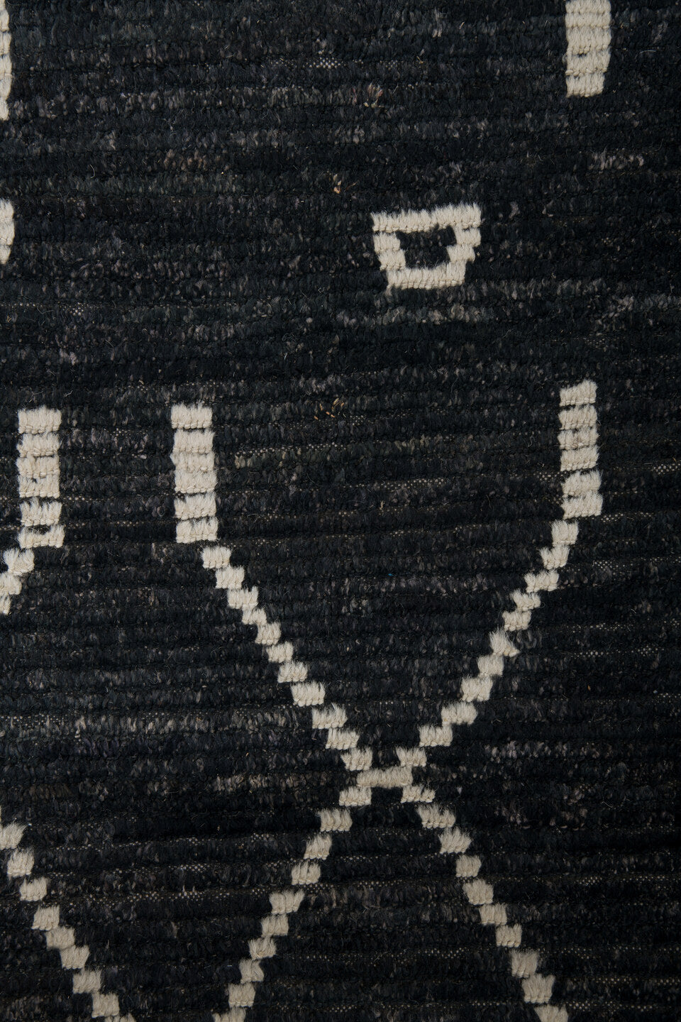 9' x 12' one-of-a-kind handmade vintage Tulu large size rug. Color palette: black, brown, charcoal, dark gray, dim gray