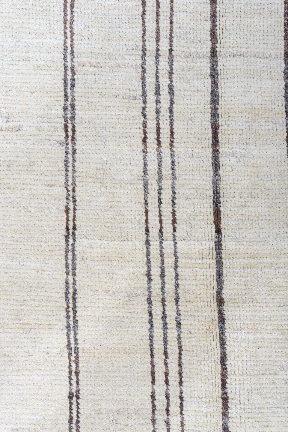 9' x 12' one-of-a-kind handmade vintage Tulu large size rug. Color palette: ivory, charcoal, taupe, gray, black, beige