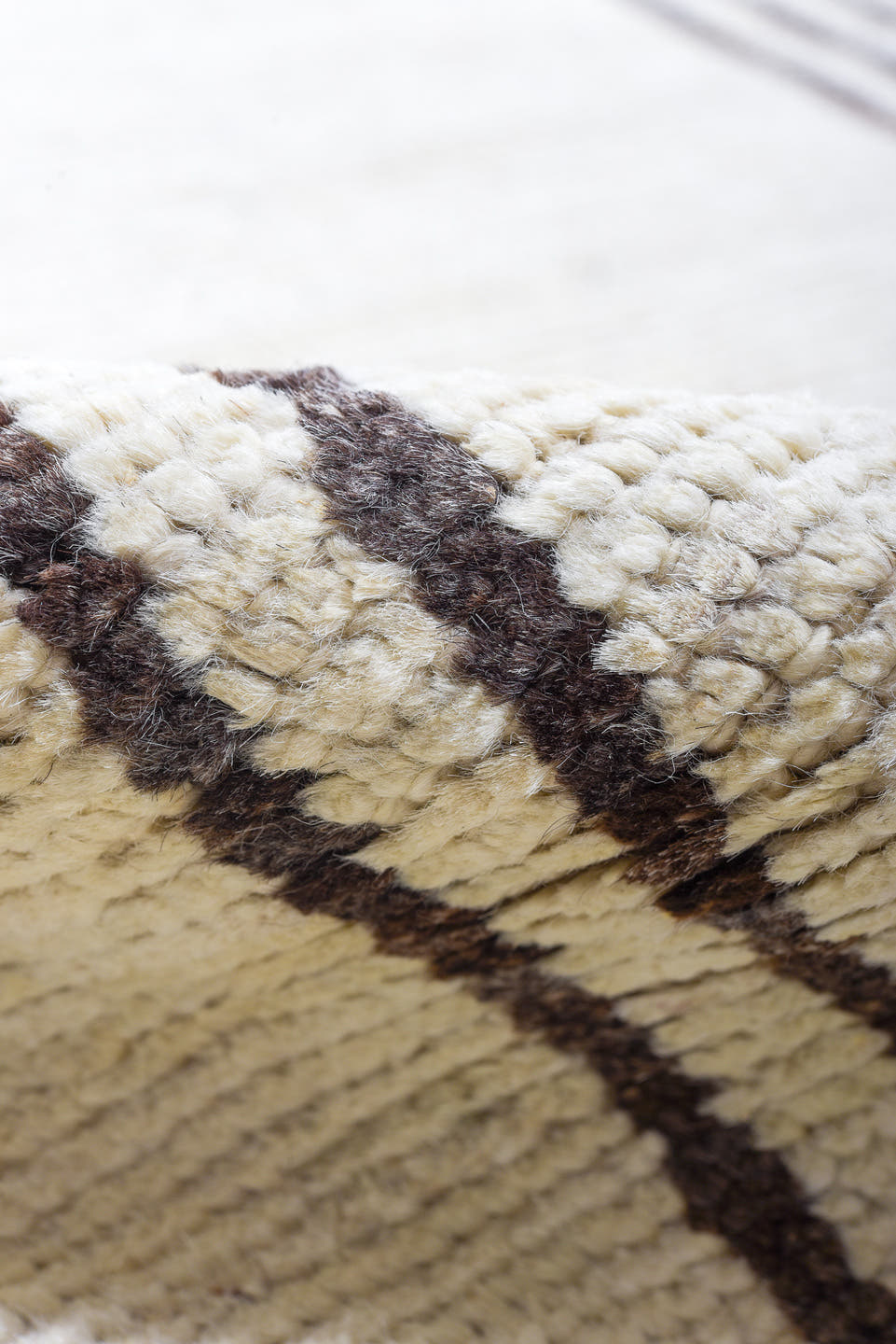 9' x 12' one-of-a-kind handmade vintage Tulu large size rug. Color palette: ivory, charcoal, taupe, gray, black, beige