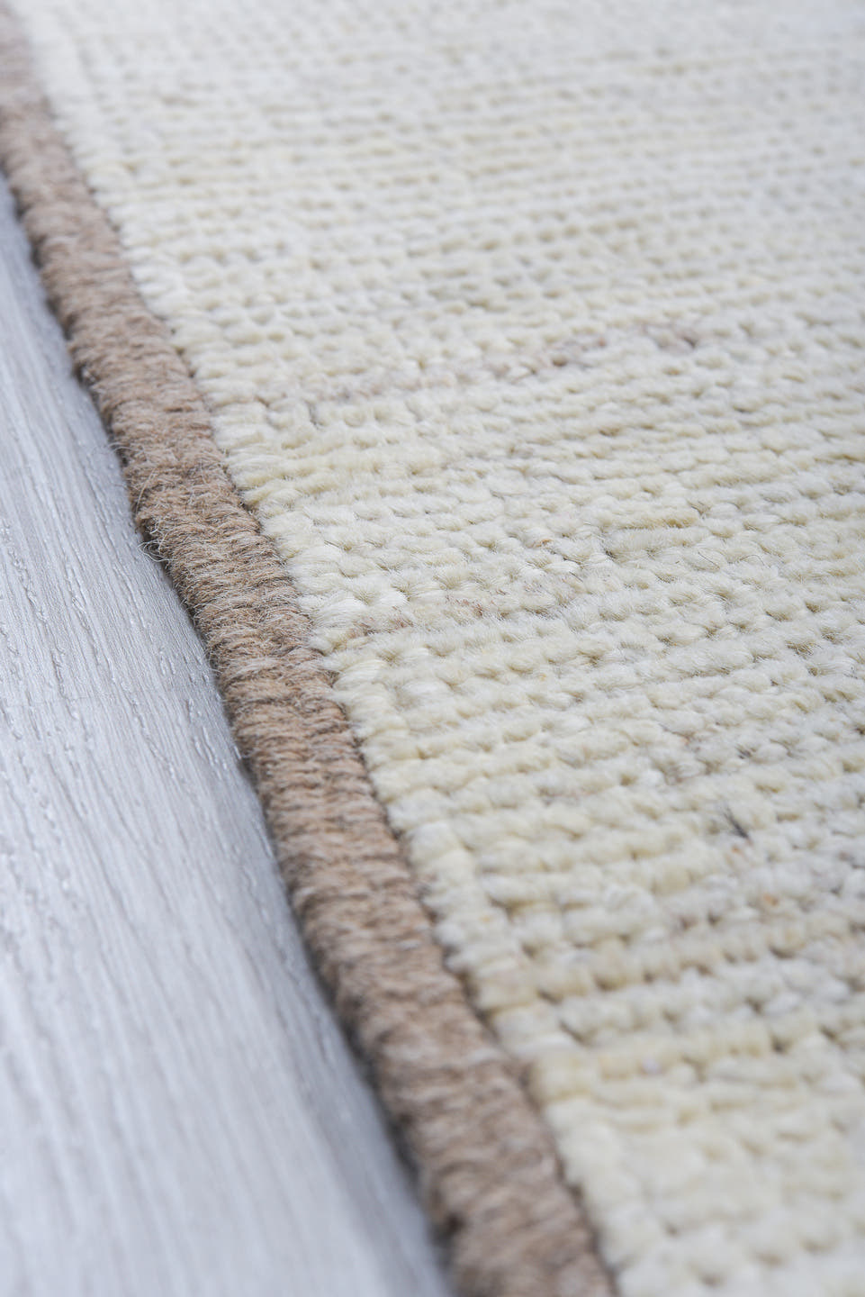 9' x 12' one-of-a-kind handmade vintage Tulu large size rug. Color palette: ivory, charcoal, taupe, gray, black, beige