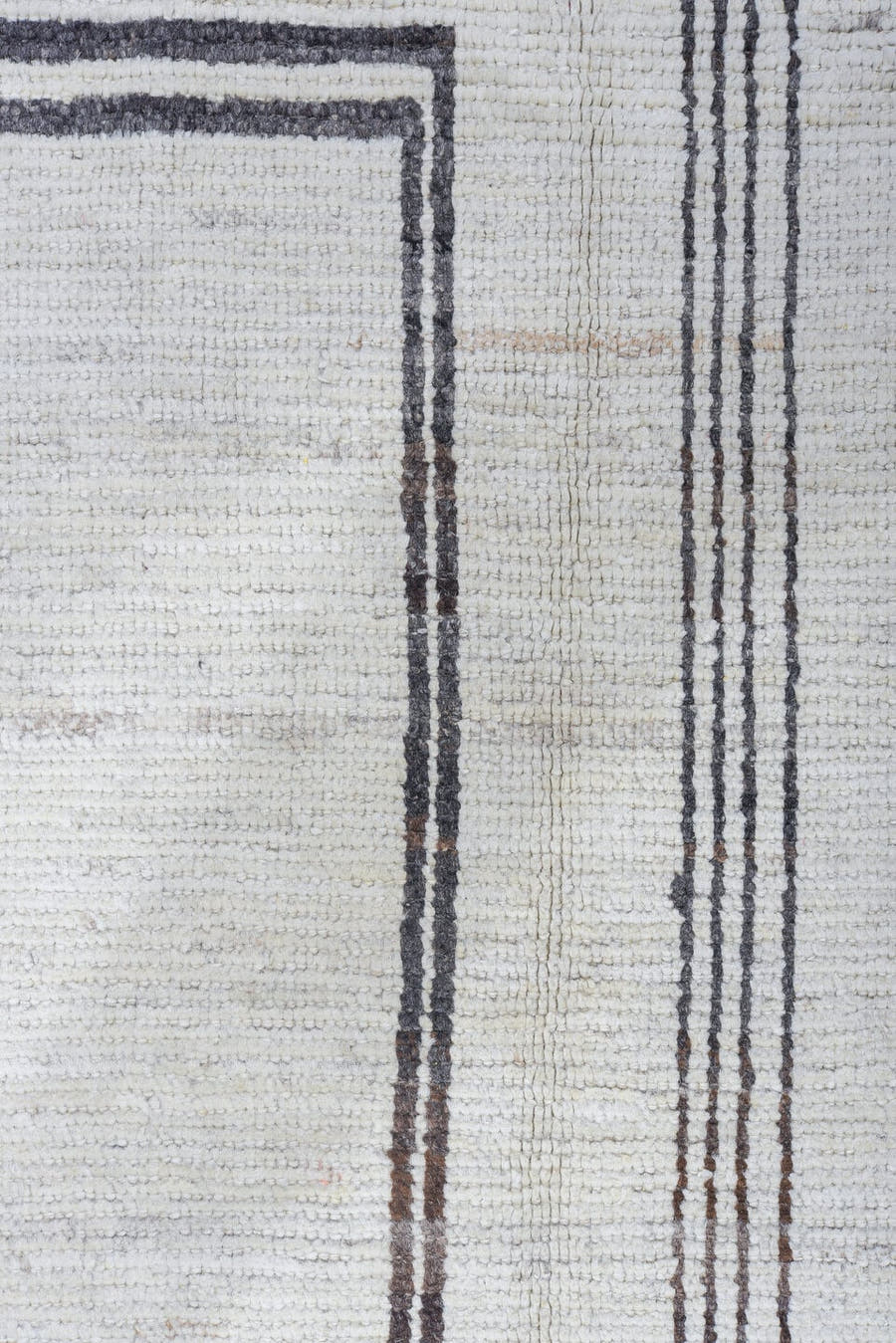9' x 11' one-of-a-kind handmade vintage Tulu large size rug. Color palette: ivory, taupe, gray, cream, beige