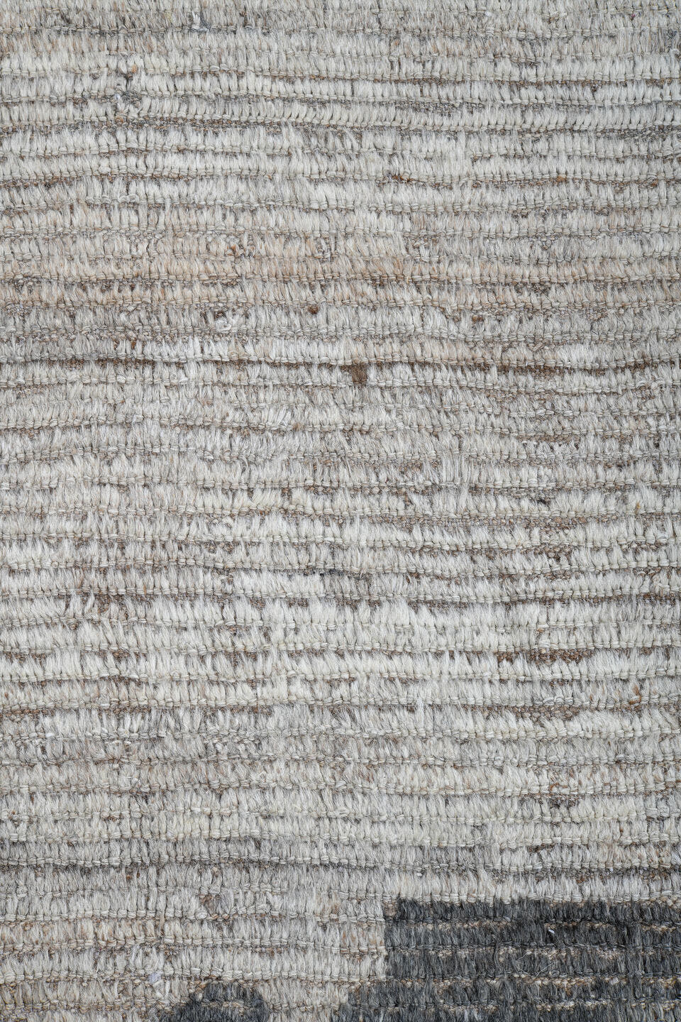 9' x 12' one-of-a-kind handmade vintage Tulu large size rug. Color palette: ivory, gray, taupe, sky_blue, beige, light blue