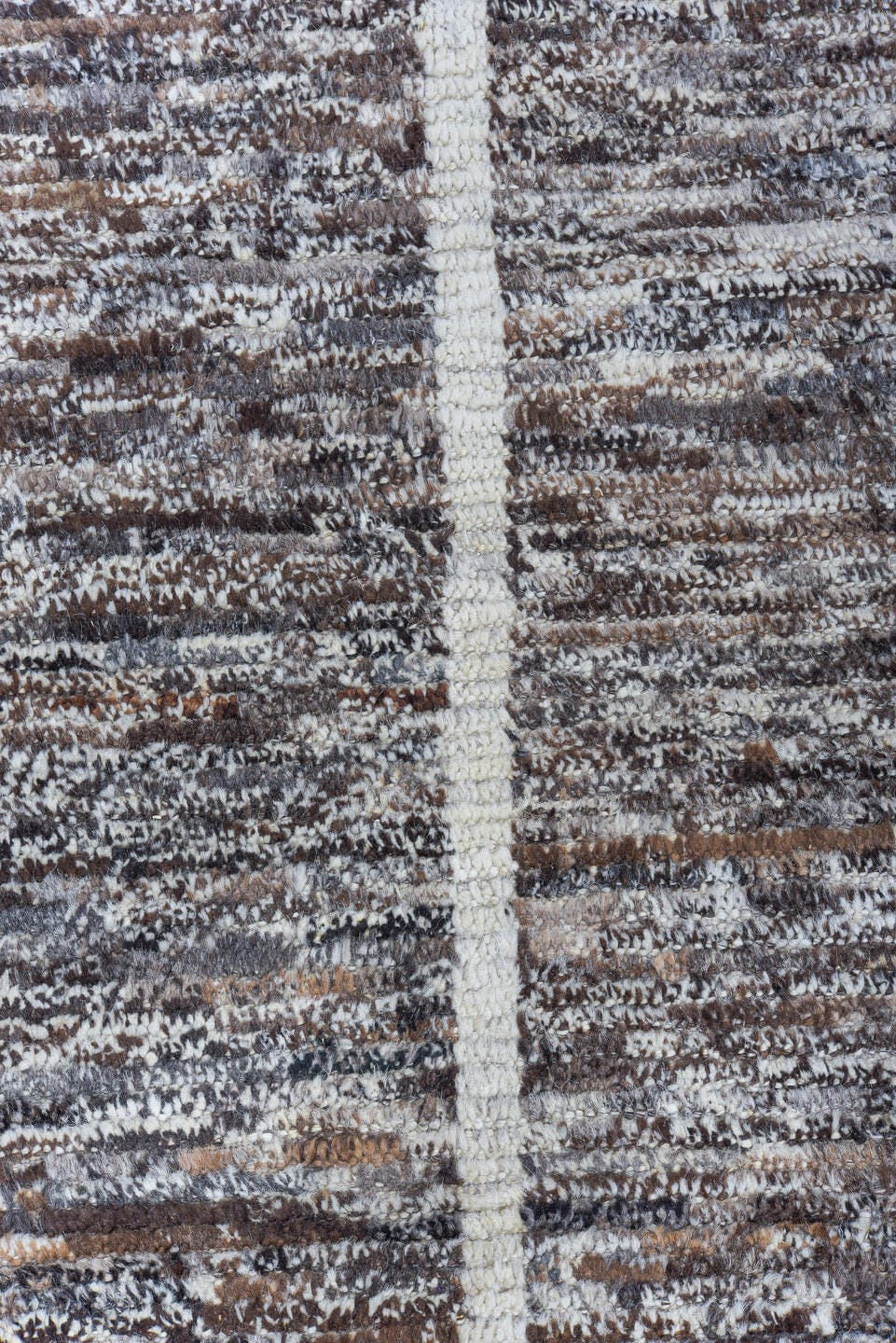 10' x 14' one-of-a-kind handmade vintage Tulu large size rug. Color palette: brown, ivory, gray, charcoal, teal, black