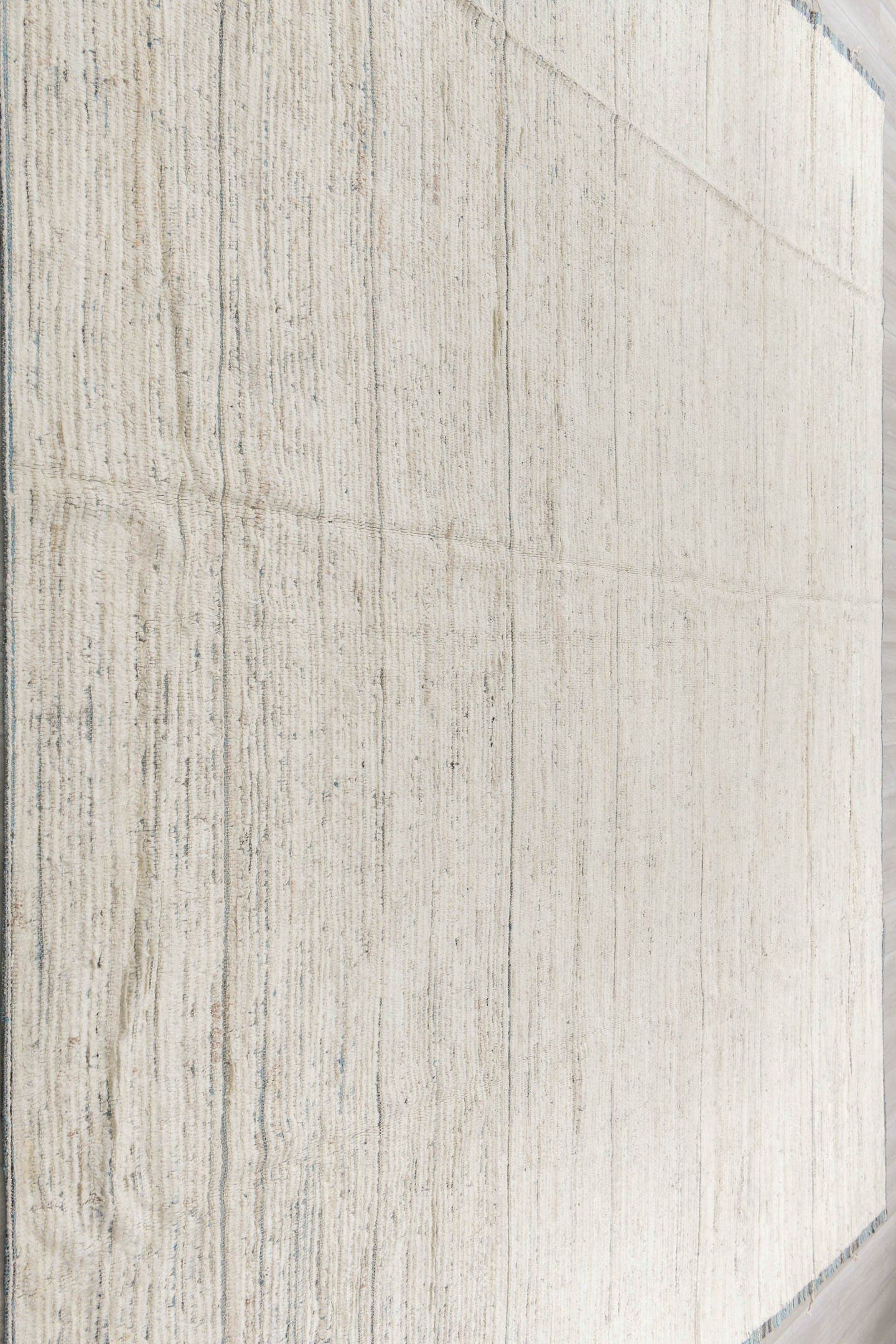 11' x 12' one-of-a-kind handmade vintage Tulu oversize rug. Color palette: ivory, charcoal, slate, cream, gray, black