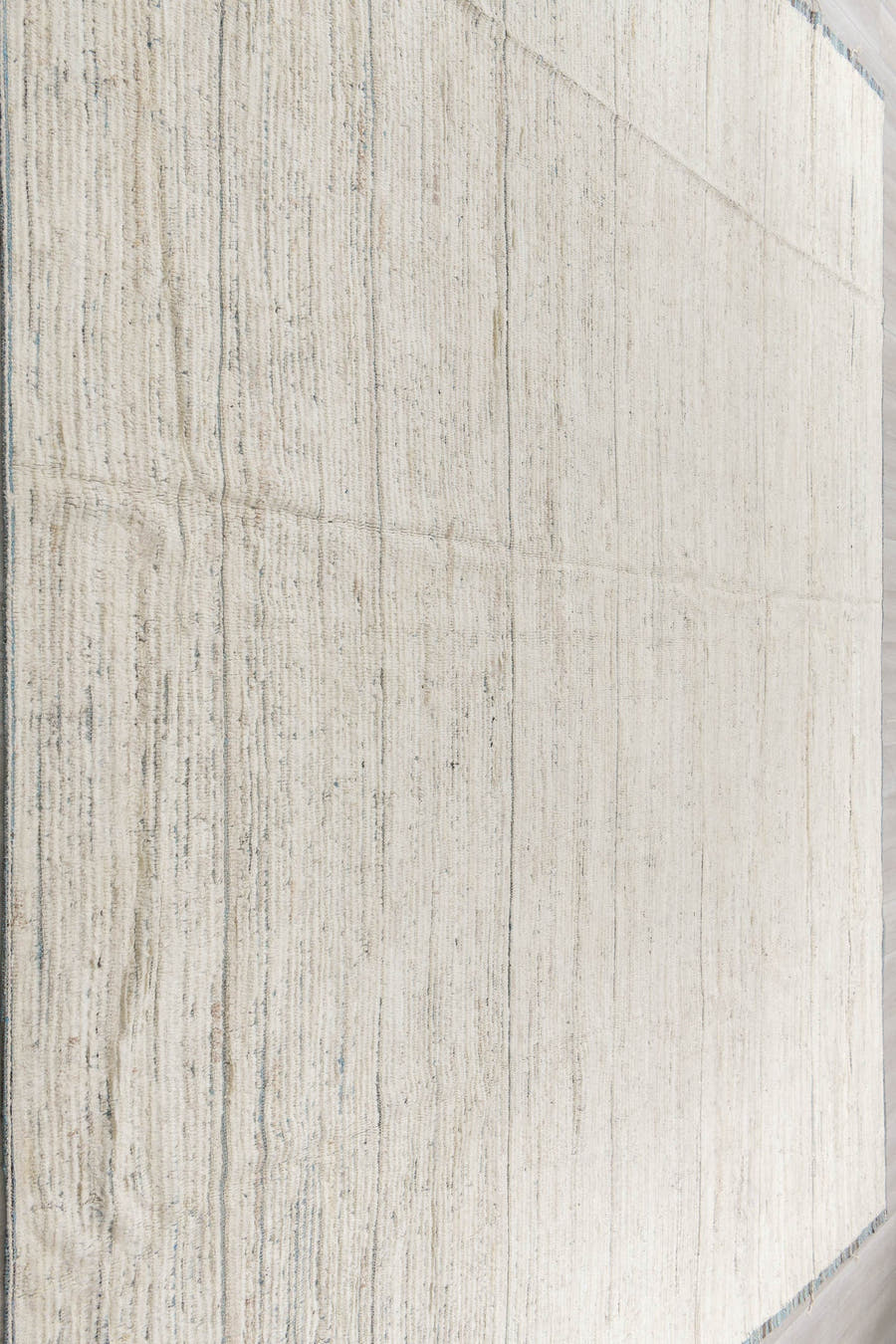 11' x 12' one-of-a-kind handmade vintage Tulu oversize rug. Color palette: ivory, charcoal, slate, cream, gray, black
