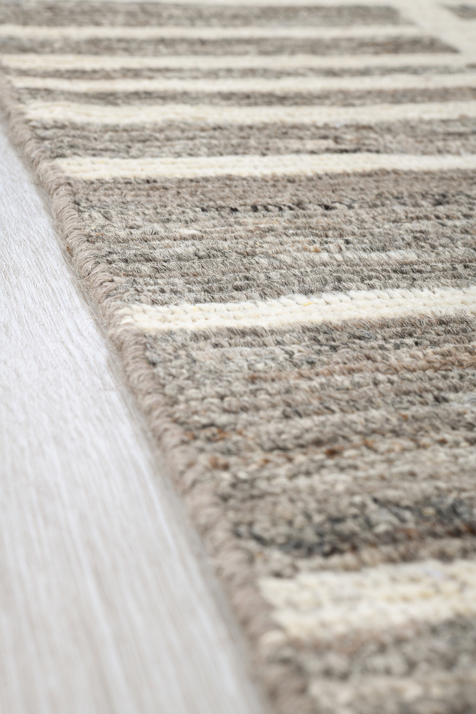 8' x 10' one-of-a-kind handmade vintage Tulu large size rug. Color palette: ivory, taupe, stone gray, cream, greige, beige