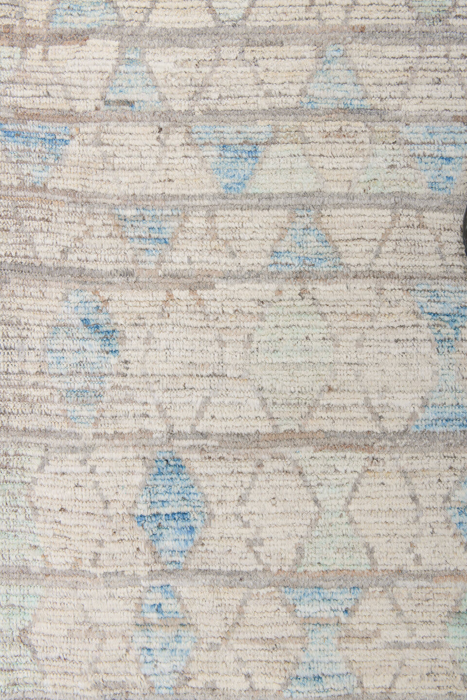 10' x 13' one-of-a-kind handmade vintage Tulu large size rug. Color palette: ivory, taupe, sky_blue, pale_aqua, gray, beige