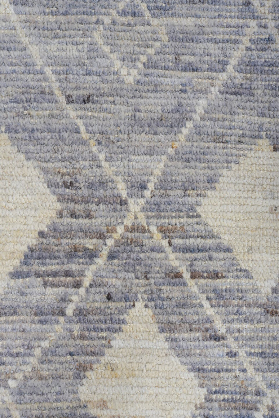 9' x 11' one-of-a-kind handmade vintage Tulu large size rug. Color palette: ivory, slate, pale blue, taupe, gray, light blue