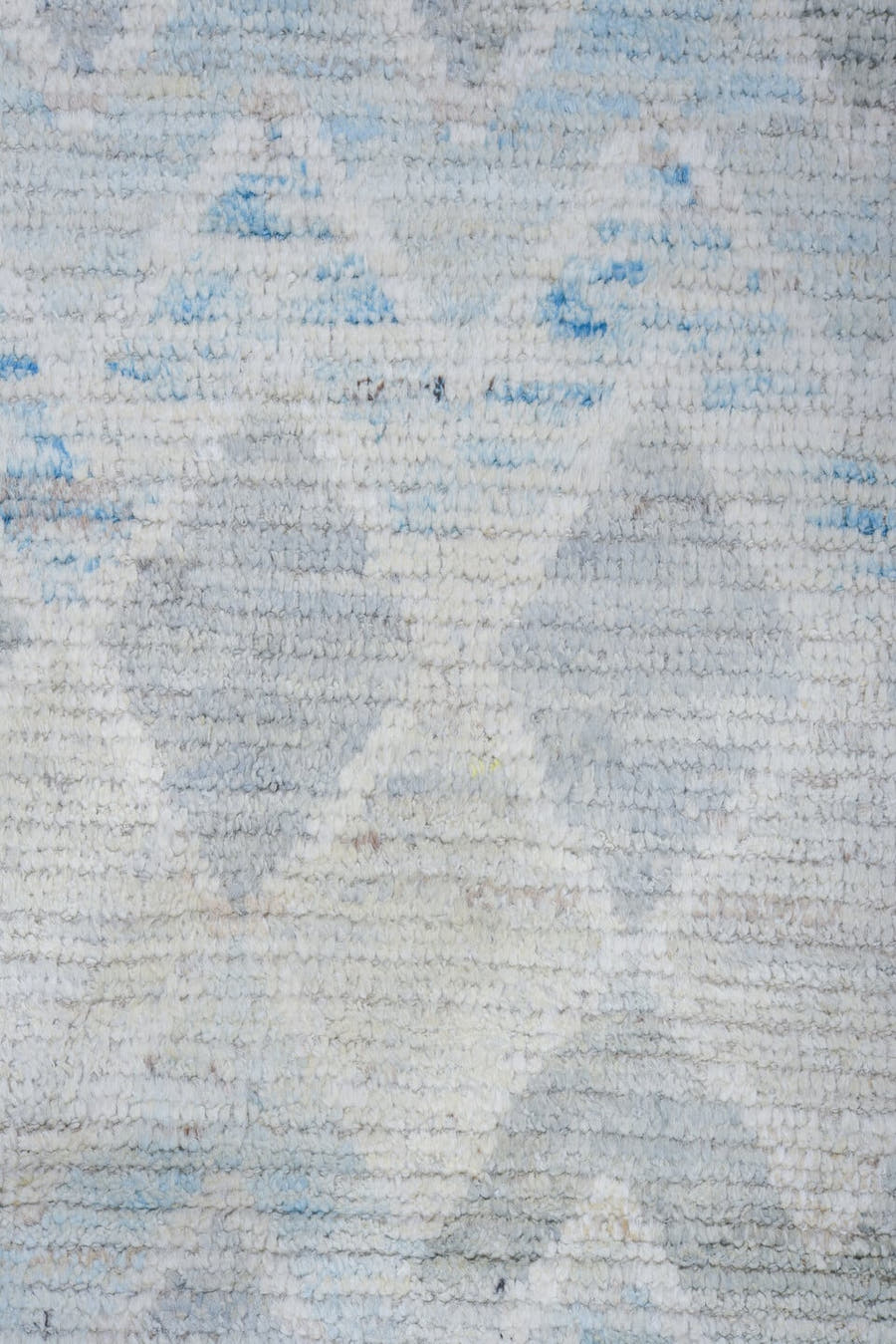 8' x 10' one-of-a-kind handmade vintage Tulu large size rug. Color palette: ivory, pale blue, light gray, cream, light blue