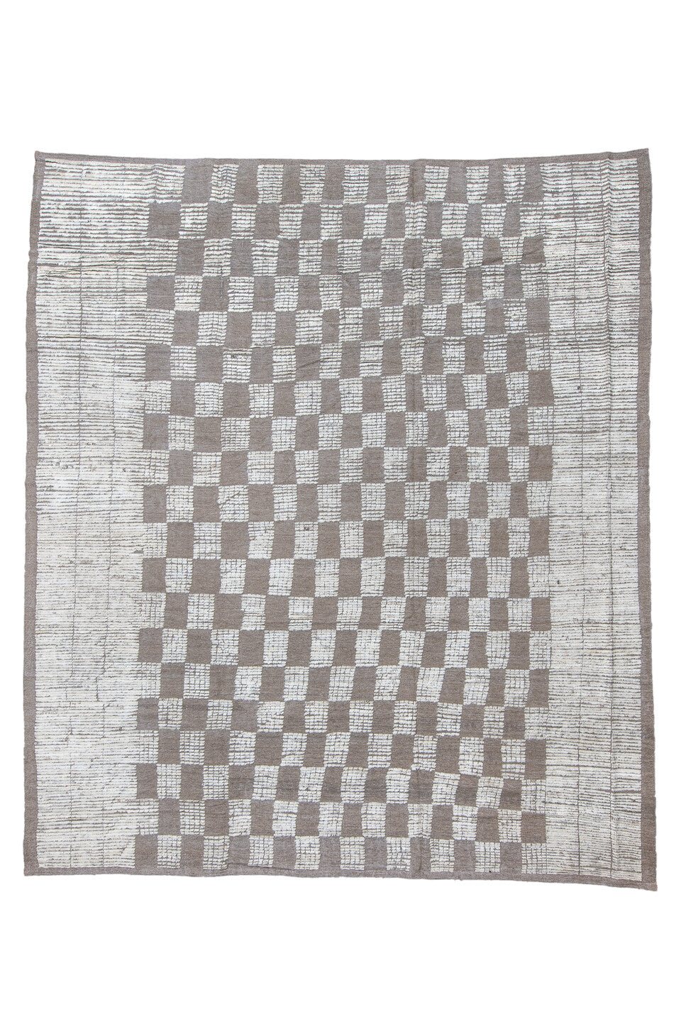 10' x 12' one-of-a-kind handmade vintage Tulu large size rug. Color palette: black, dark gray, dim gray, gainsboro, gray