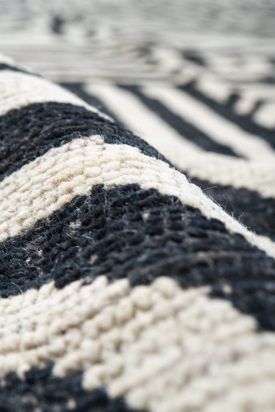 16' x 21' one-of-a-kind handmade vintage Tulu oversize rug. Color palette: ivory, charcoal, gray, black