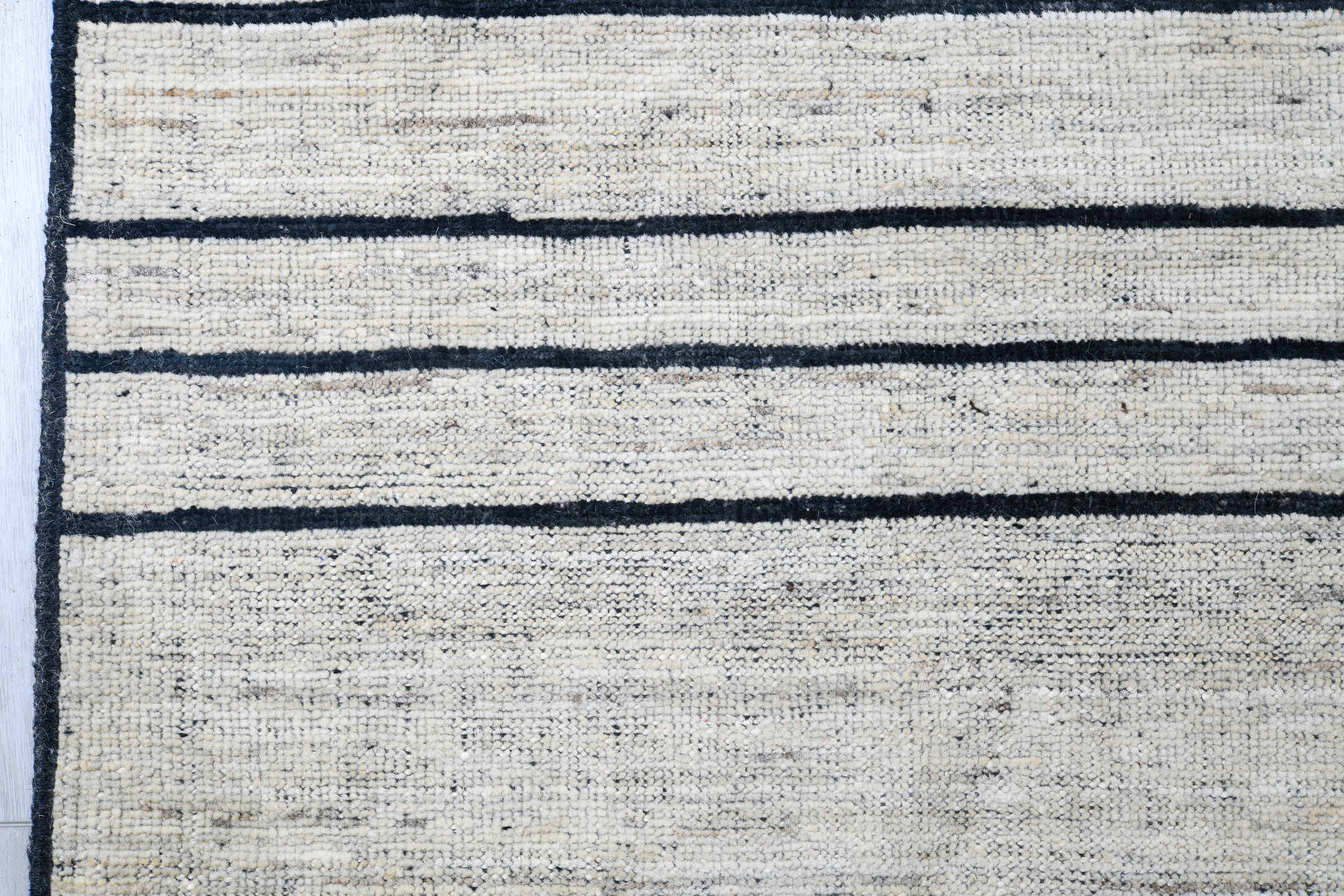 13' x 19' one-of-a-kind handmade vintage Tulu oversize rug. Color palette: ivory, charcoal, teal, taupe, gray, black, beige