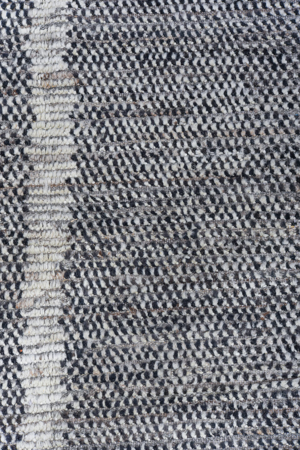 13' x 15' one-of-a-kind handmade vintage Tulu oversize rug. Color palette: black, blue, dark gray, dim gray, gainsboro, gray