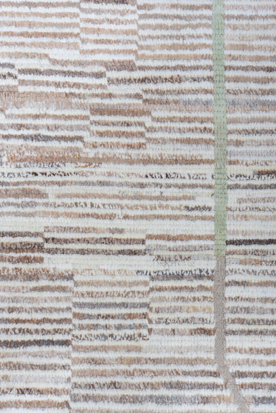 10' x 14' one-of-a-kind handmade vintage Tulu large size rug. Color palette: ivory, taupe, camel, sky_blue, pale_yellow