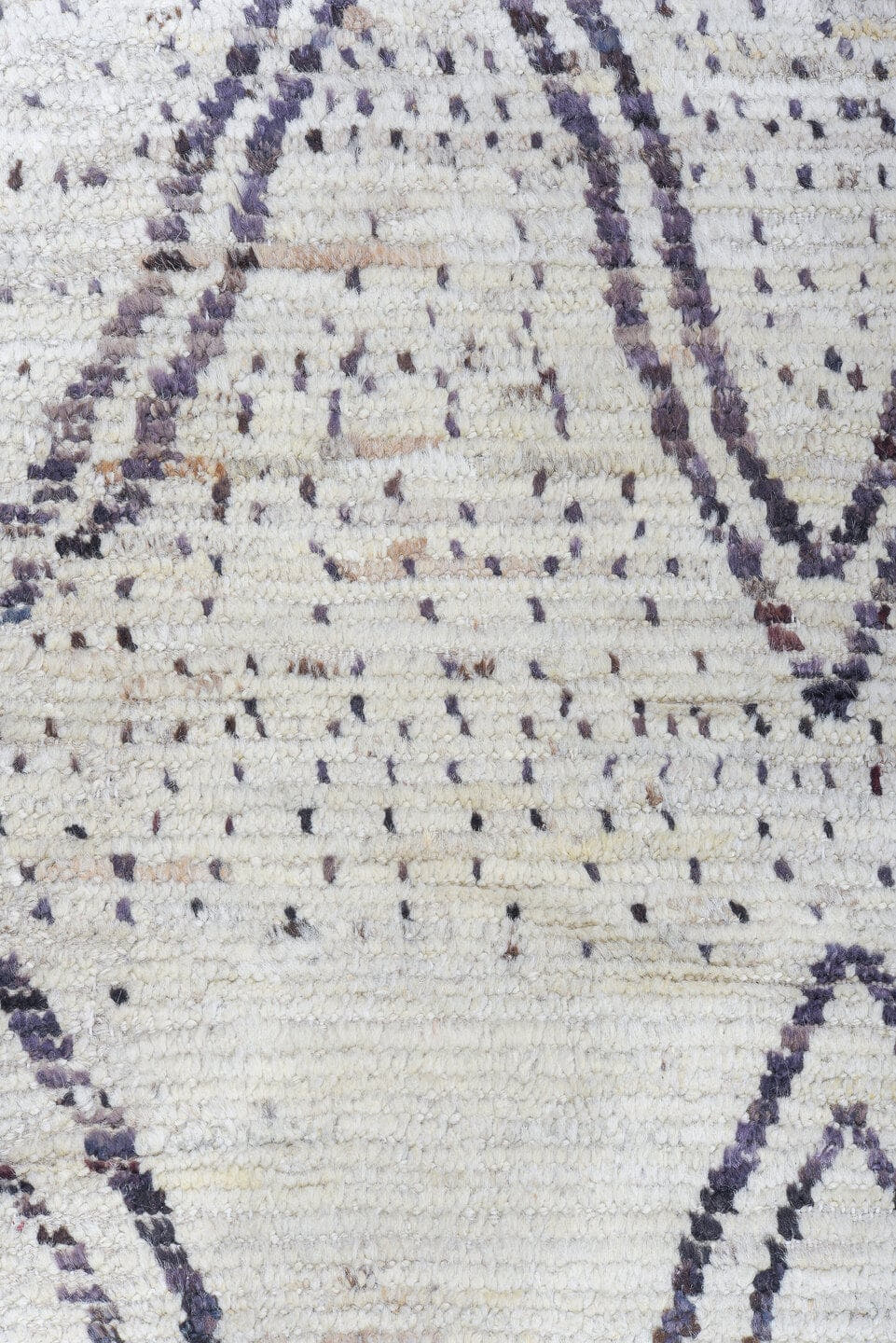 10' x 13' one-of-a-kind handmade vintage Tulu large size rug. Color palette: ivory, charcoal, taupe, brown, gray, black