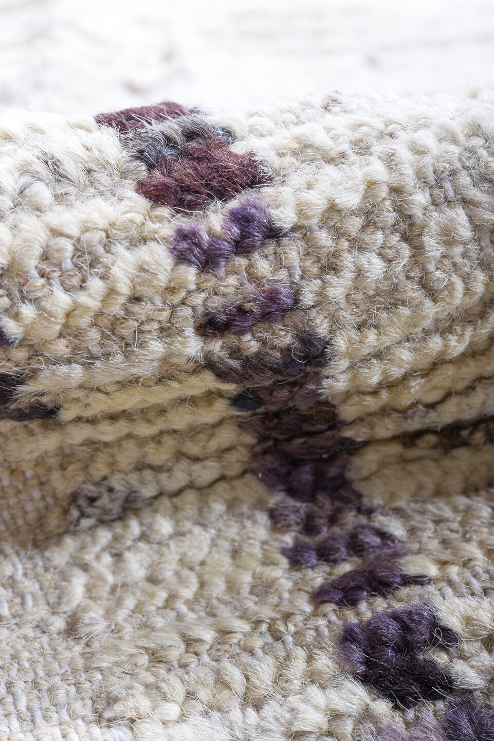 10' x 13' one-of-a-kind handmade vintage Tulu large size rug. Color palette: ivory, charcoal, taupe, brown, gray, black