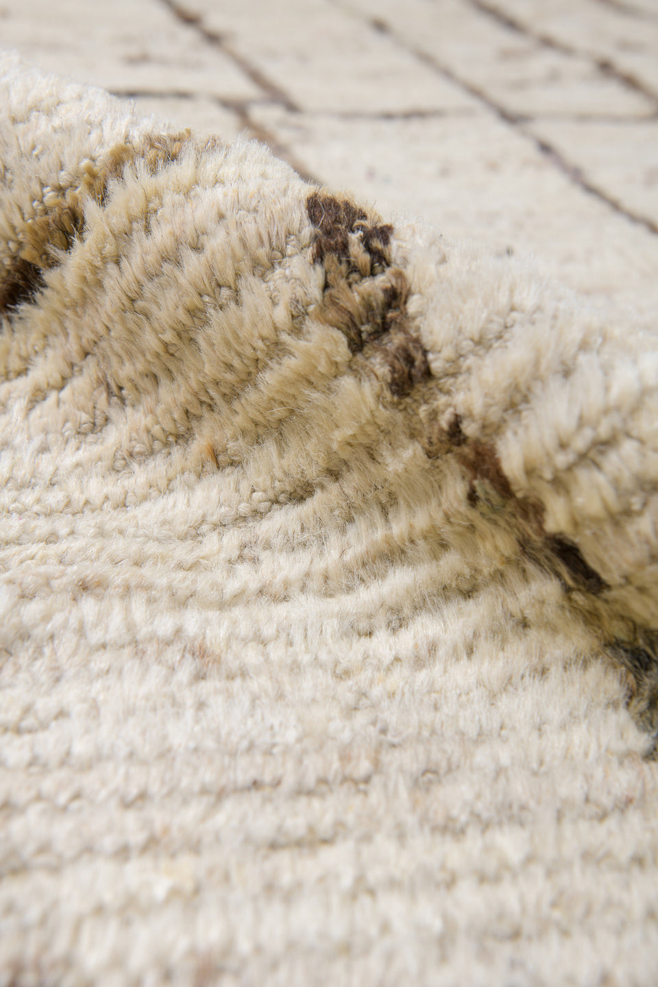 10' x 14' one-of-a-kind handmade vintage Tulu large size rug. Color palette: black, brown, dark gray, gainsboro, gray