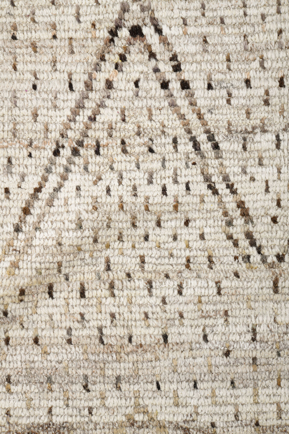 8' x 10' one-of-a-kind handmade vintage Tulu large size rug. Color palette: ivory, taupe, beige, gray