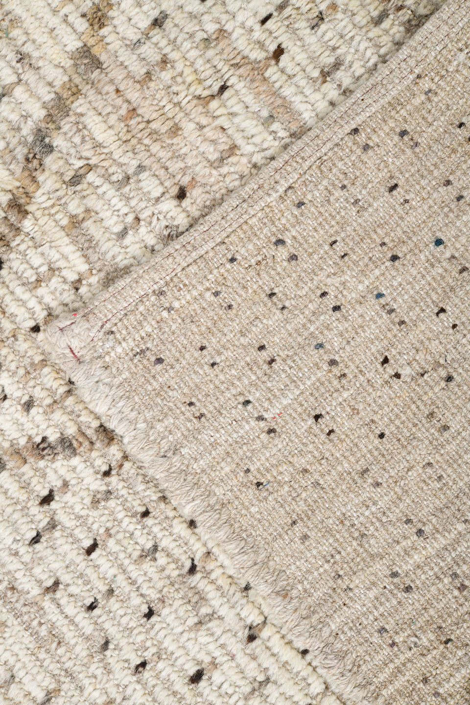 8' x 10' one-of-a-kind handmade vintage Tulu large size rug. Color palette: beige, black, brown, gray, light gray, linen