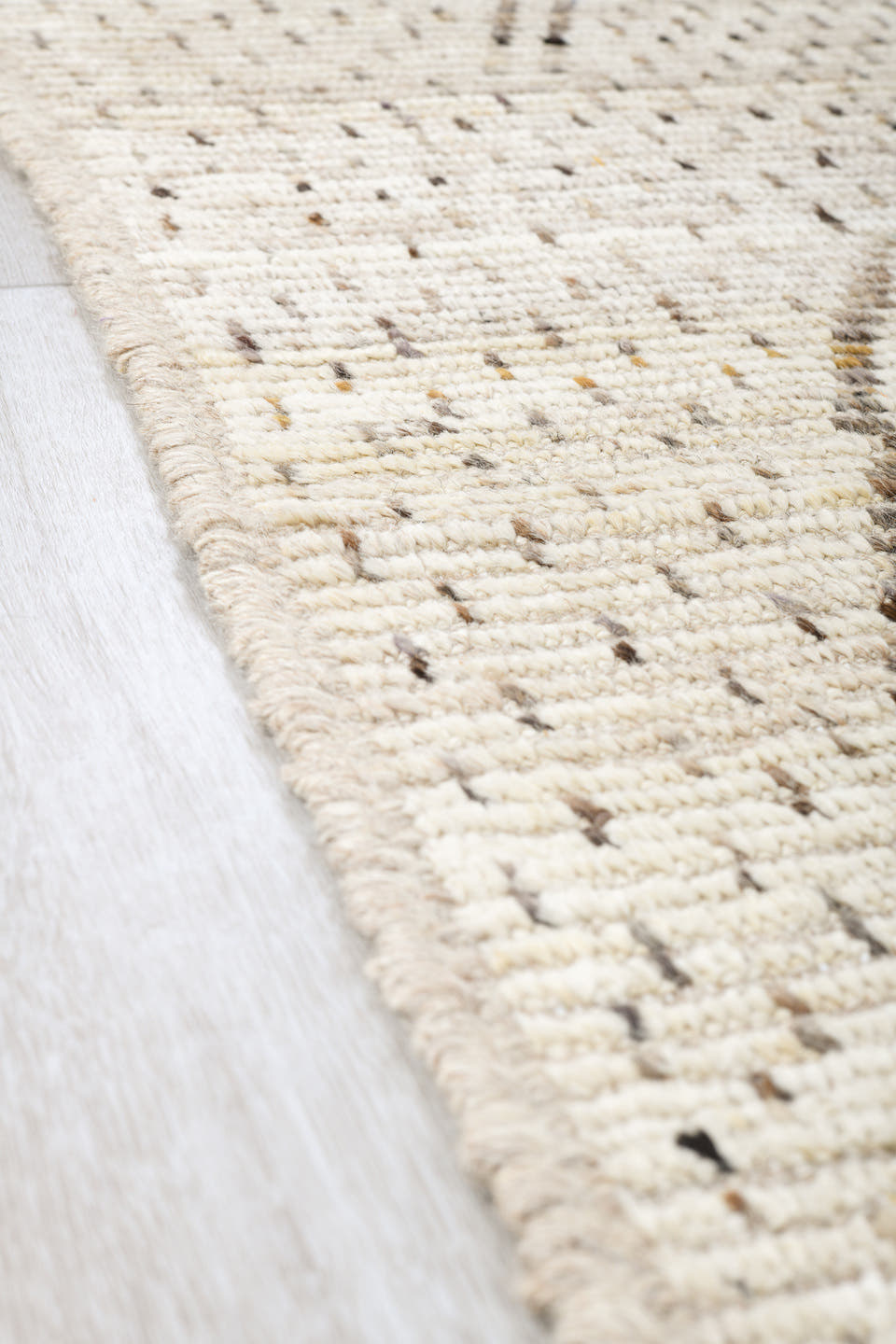 8' x 10' one-of-a-kind handmade vintage Tulu large size rug. Color palette: ivory, taupe, beige, gray