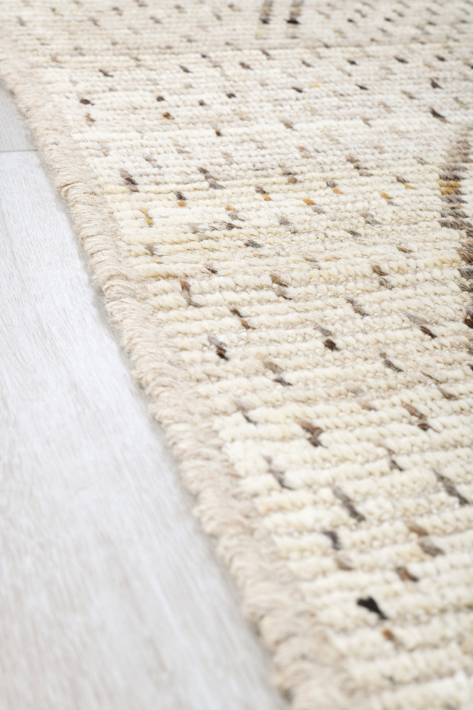 8' x 10' one-of-a-kind handmade vintage Tulu large size rug. Color palette: ivory, taupe, beige, gray