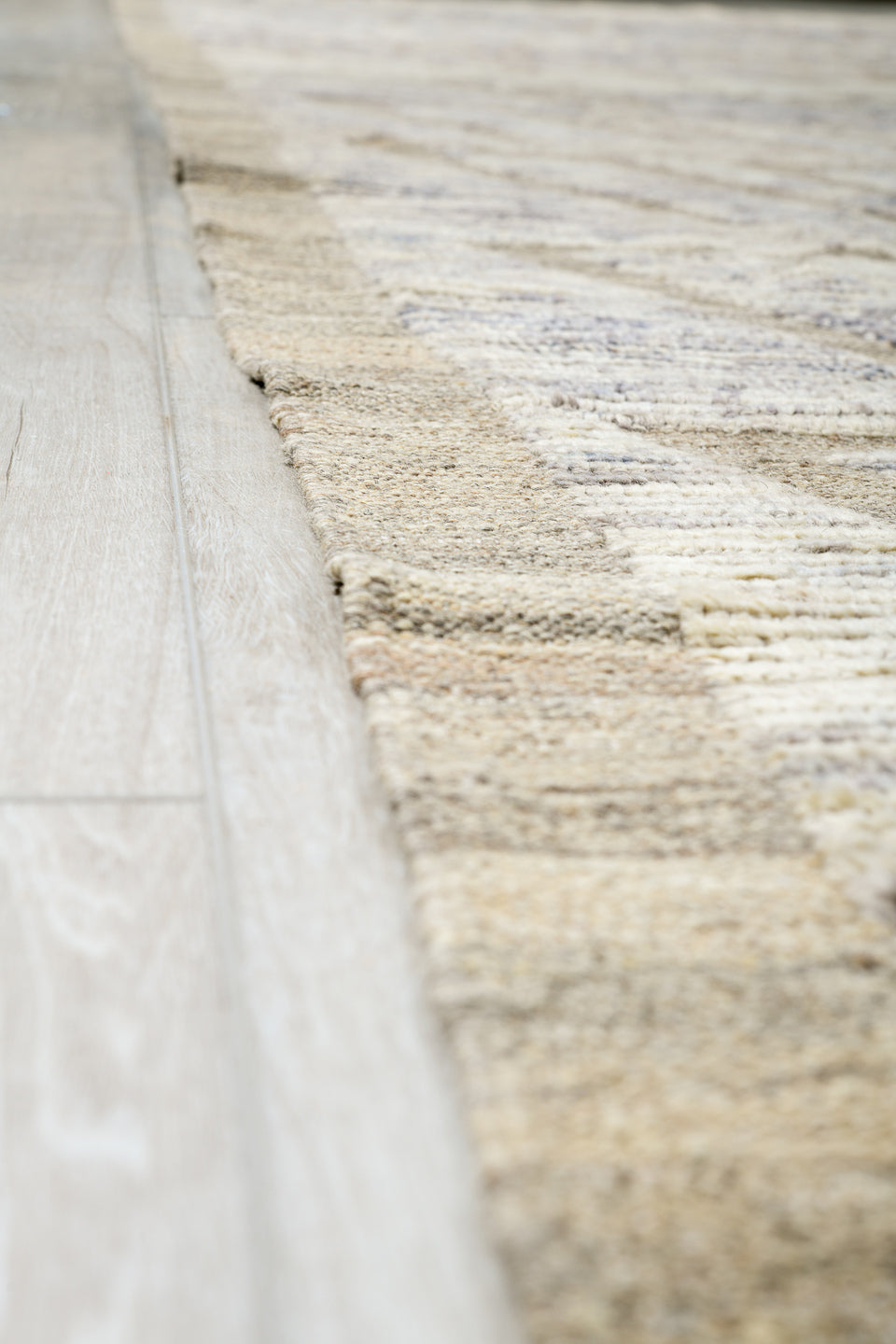 8' x 10' one-of-a-kind handmade vintage Tulu large size rug. Color palette: beige, black, brown, gray, light gray, linen