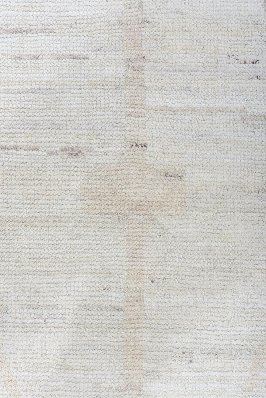 10' x 14' one-of-a-kind handmade vintage Tulu large size rug. Color palette: ivory, taupe, apricot, pale blue, butter yellow