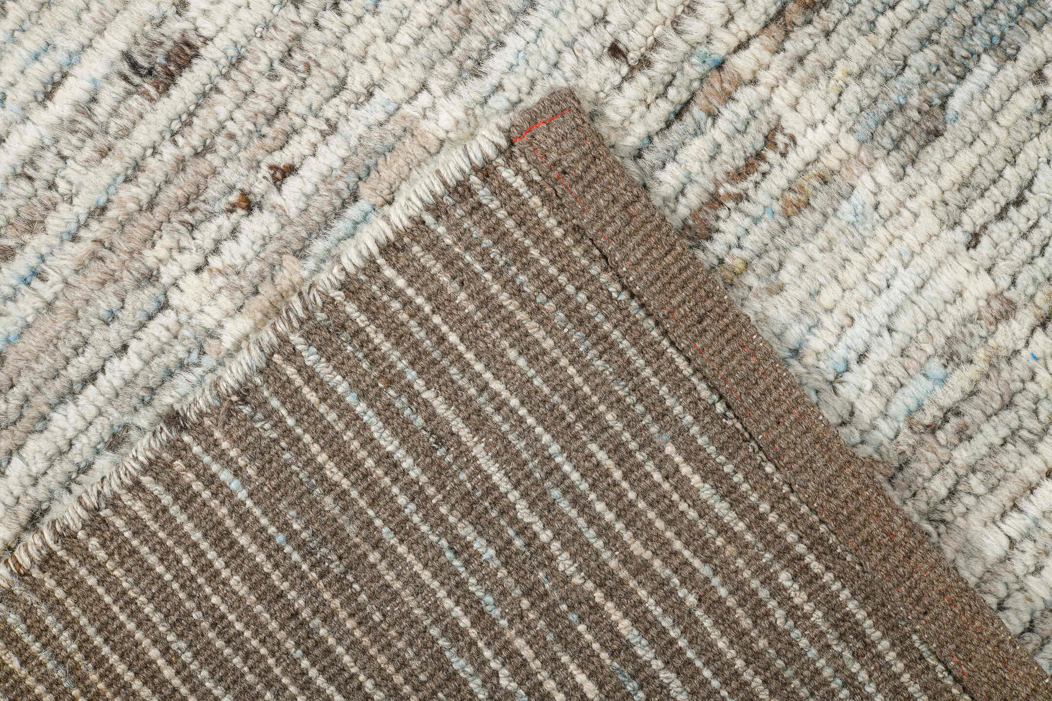 10' x 14' one-of-a-kind handmade vintage Tulu large size rug. Color palette: gray, light gray, off-white, gainsboro, linen