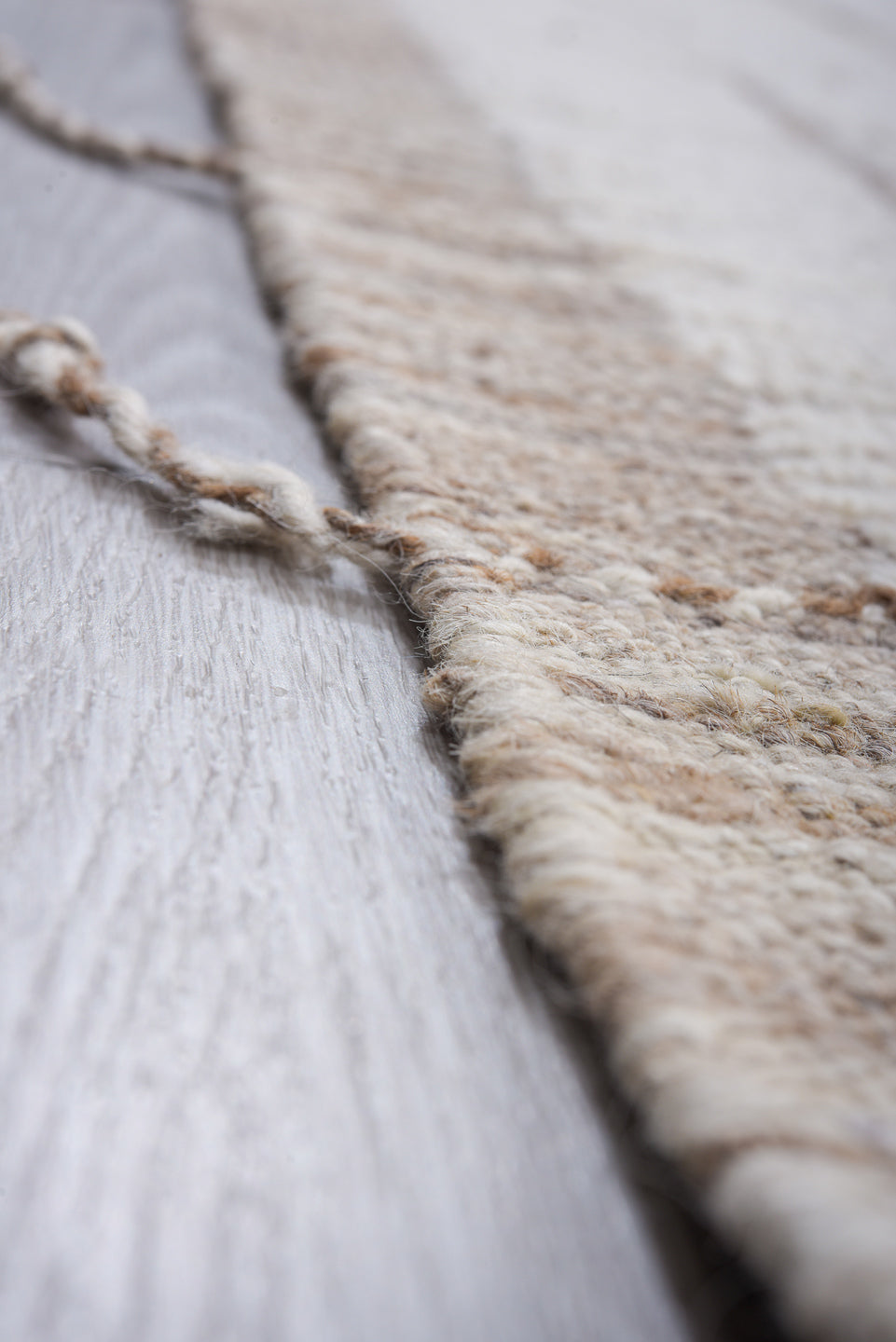 12' x 14' one-of-a-kind handmade vintage Tulu oversize rug. Color palette: ivory, taupe, cream, beige, light brown, gray
