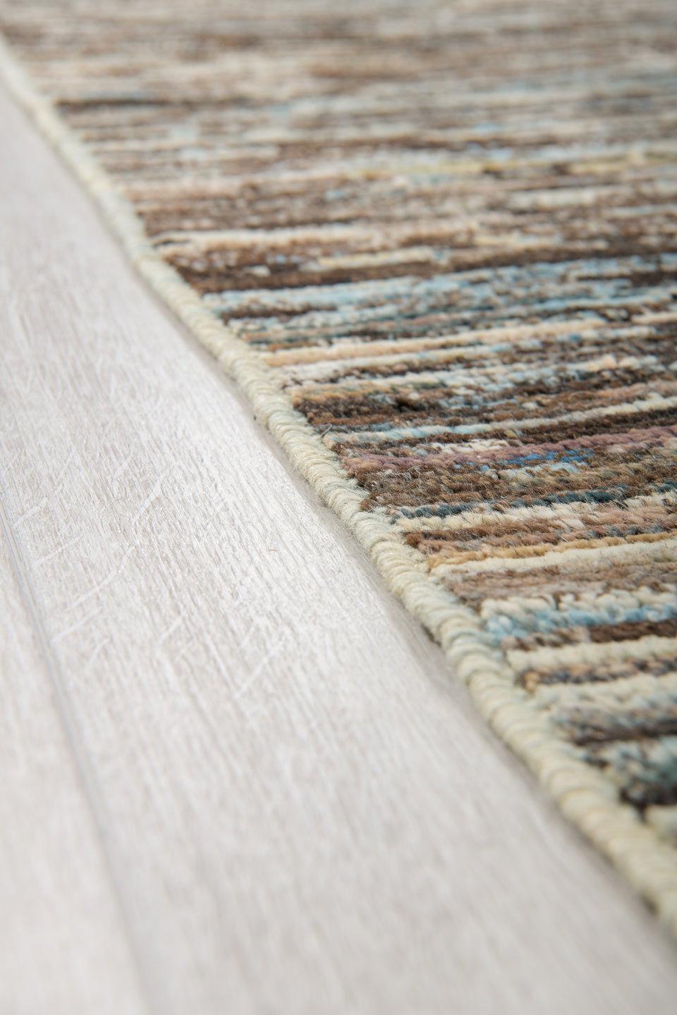 9' x 12' one-of-a-kind handmade vintage Tulu large size rug. Color palette: charcoal, ivory, taupe, blue gray, slate, camel