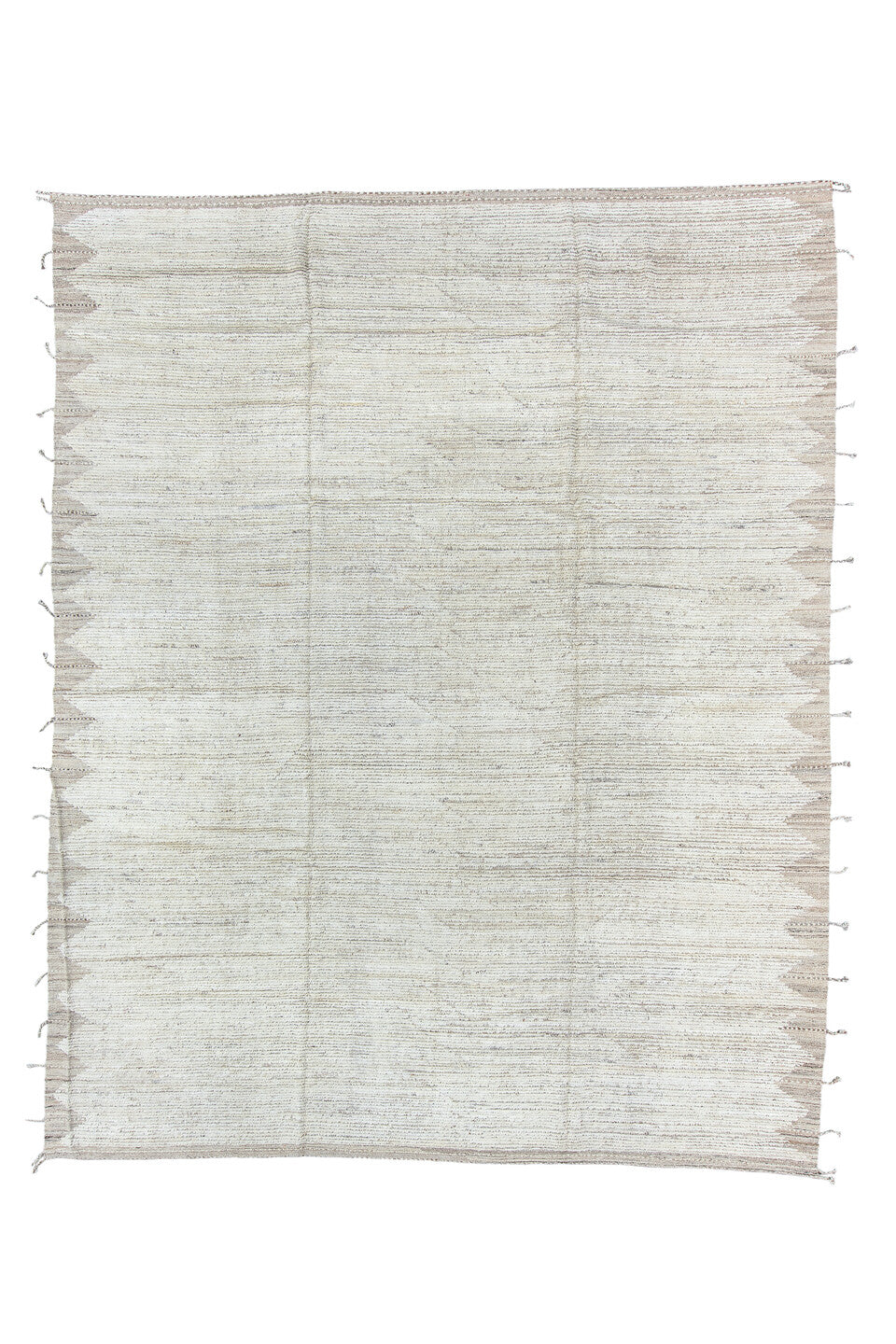 9' x 11' one-of-a-kind handmade vintage Tulu large size rug. Color palette: dark gray, gainsboro, gray, light gray