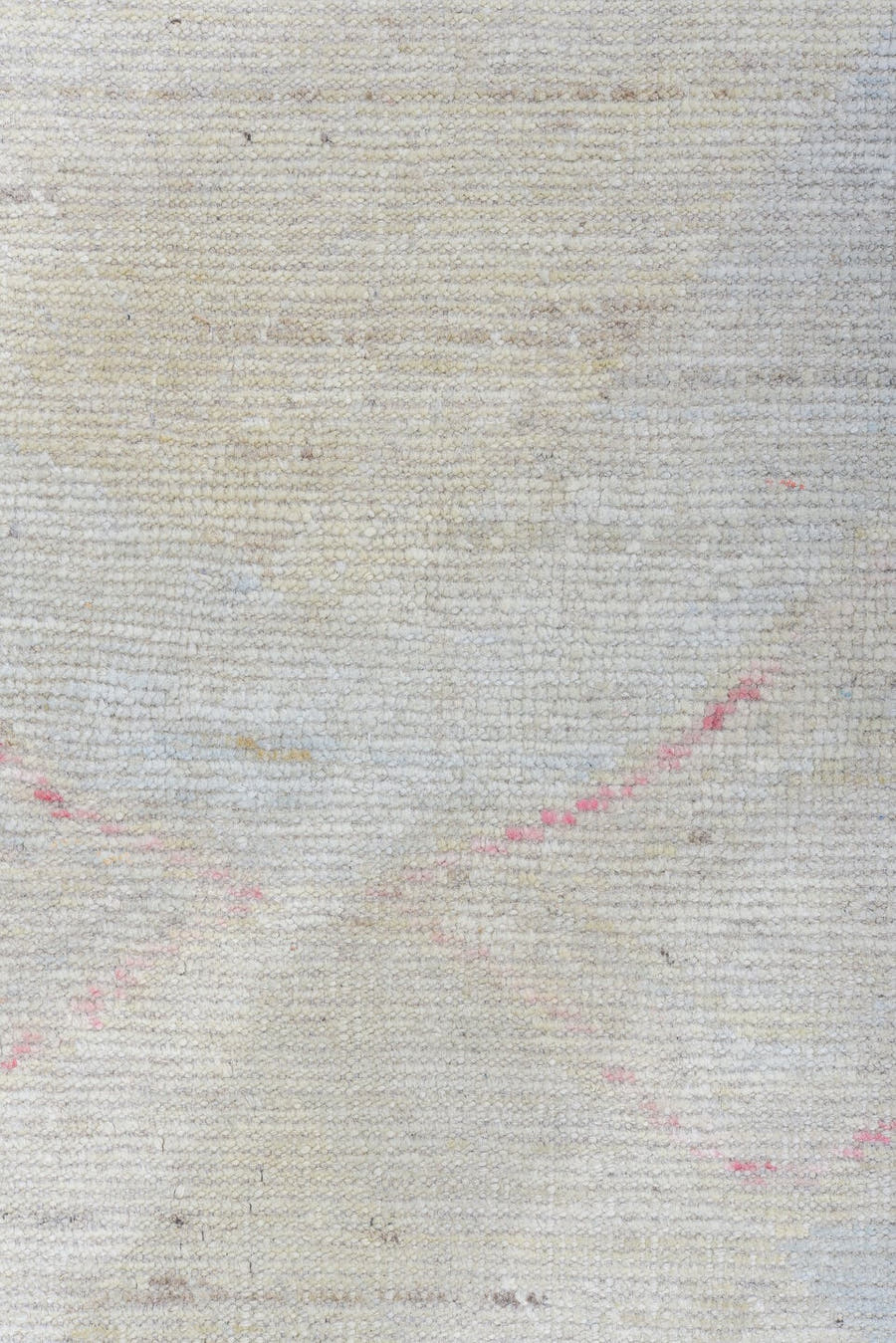 10' x 13' one-of-a-kind handmade vintage Tulu large size rug. Color palette: ivory, blush, pale gold, cream, taupe
