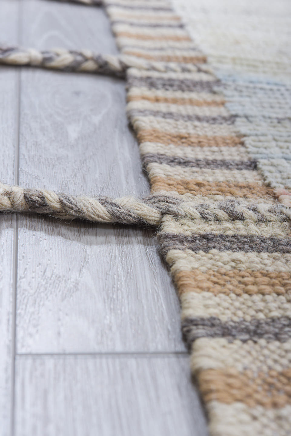 10' x 13' one-of-a-kind handmade vintage Tulu large size rug. Color palette: ivory, blush, pale gold, cream, taupe